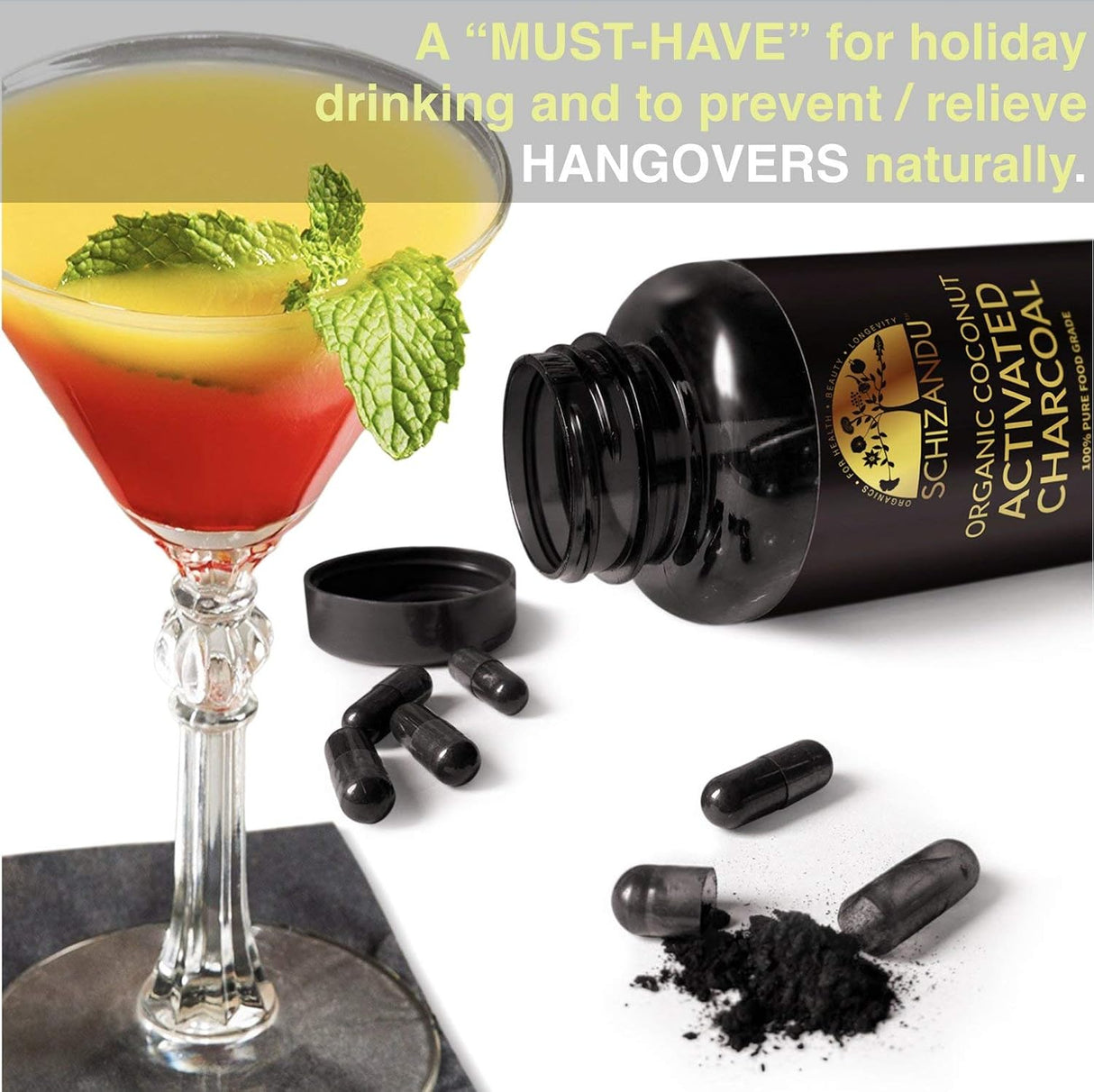 Suplementos Alimenticios de carbón vegetal activado y coco