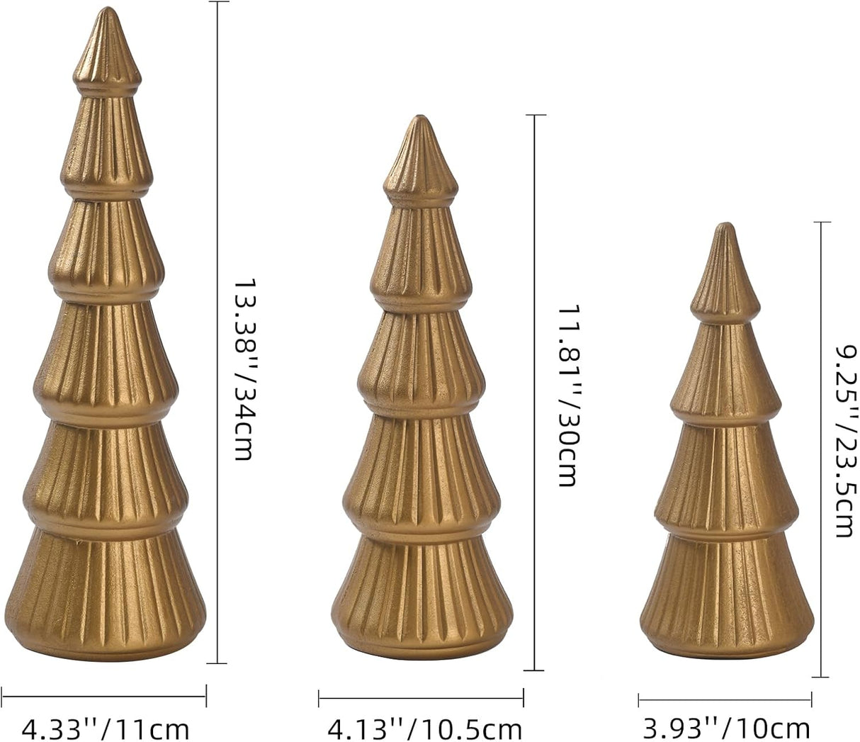 Árbol de Navidad de Madera, Set de 3, Decoración Festiva