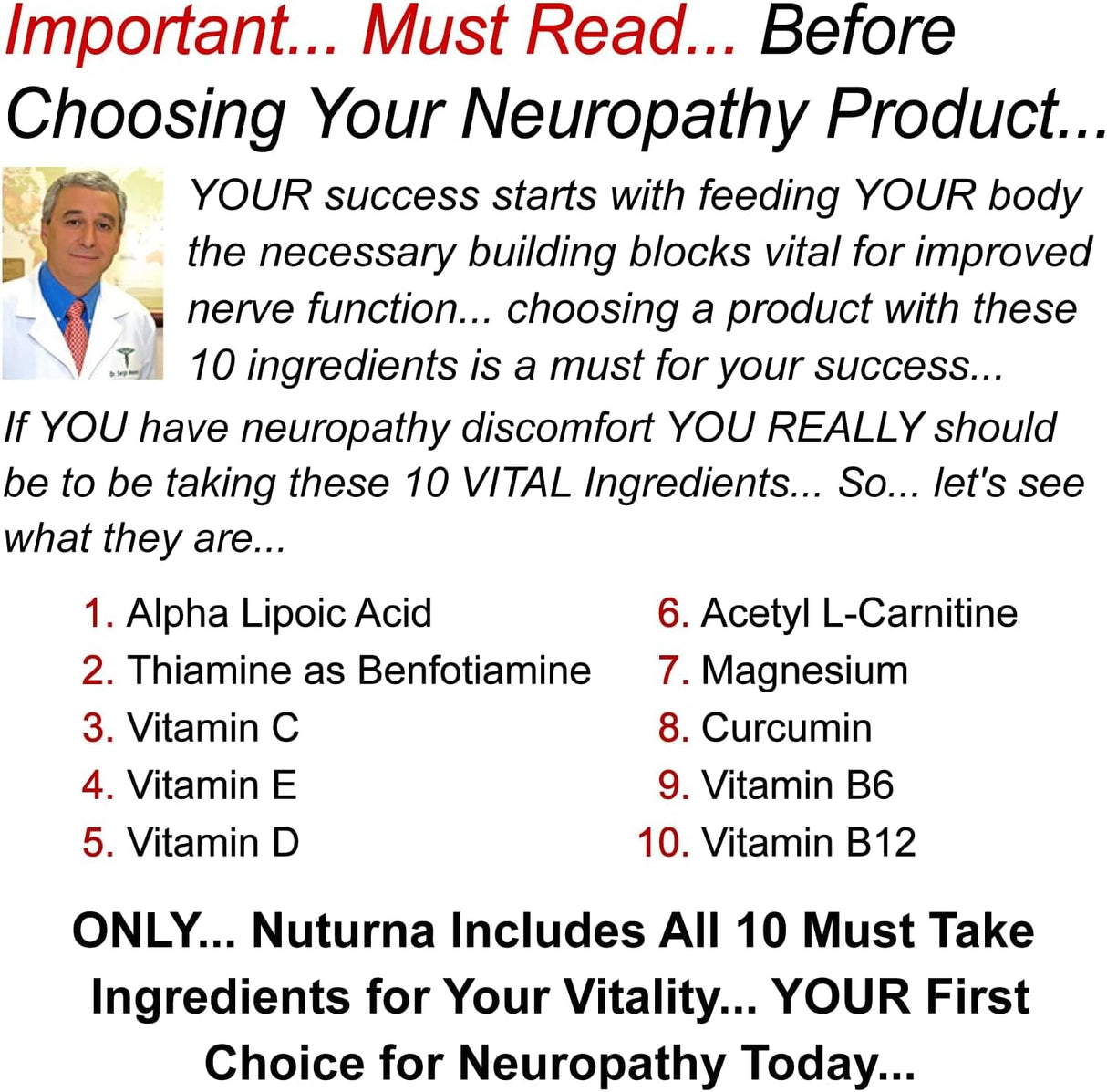 Suplemento Soporte de neuropatía vitaminas, minerale