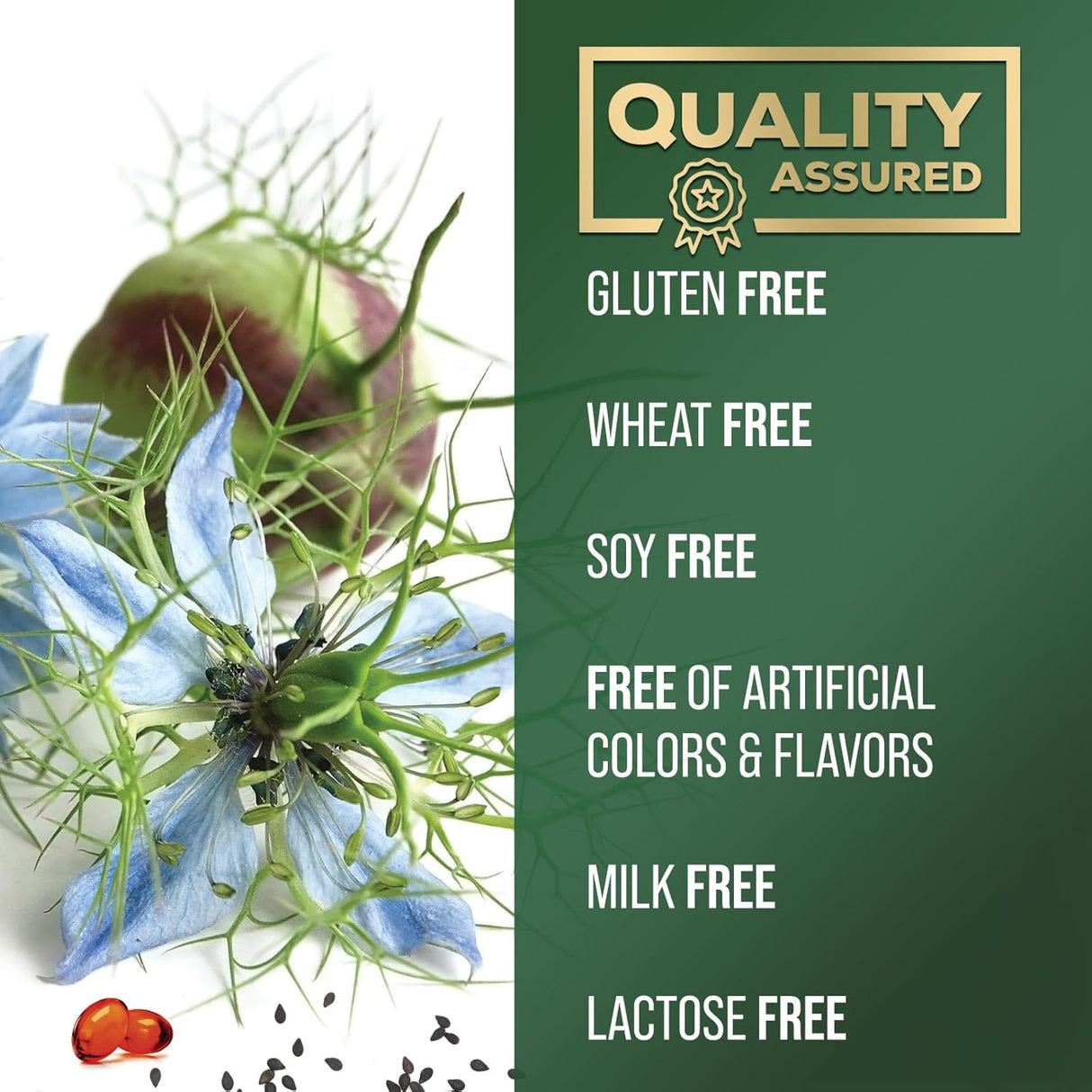 Aceite de Nigella Sativa 1000mg - Natural, Antioxidante, 180 Softgels
