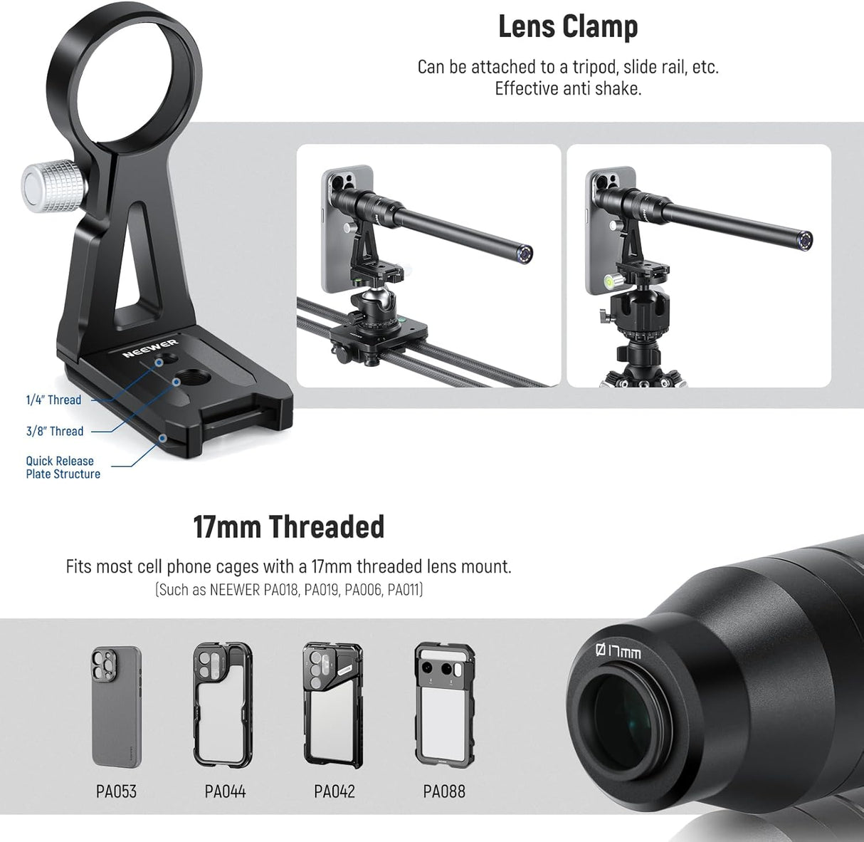 Lente Macro Probe 18mm 2X NEEWER, 17mm para Móvil LS-51