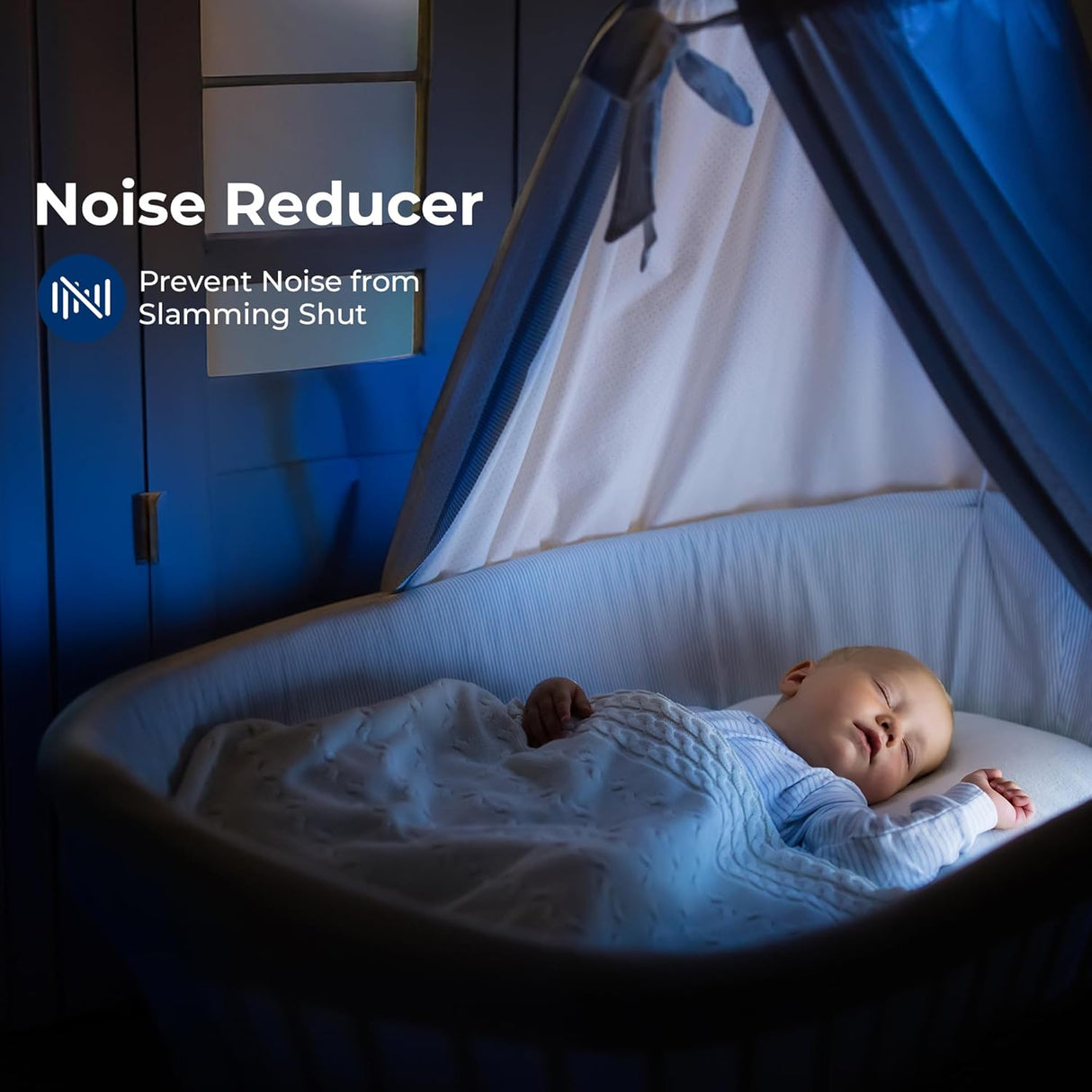 Tope hidráulico para puerta Serenelife, fácil instalación y silencioso