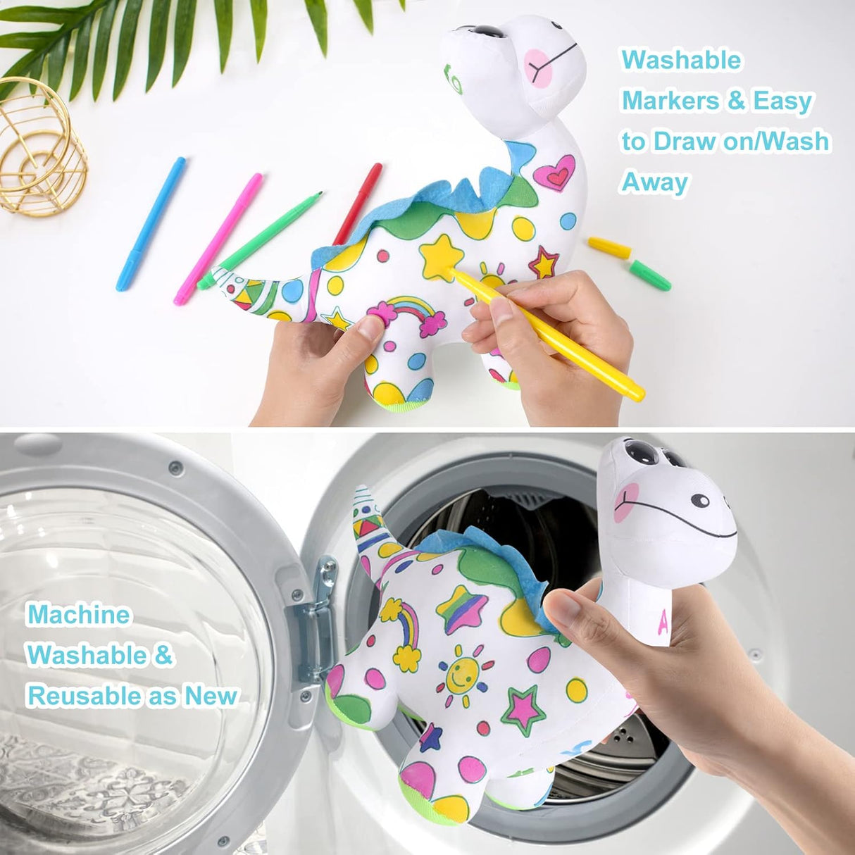 DRAWMYTOY Peluche para colorear, para niñas pequeñas