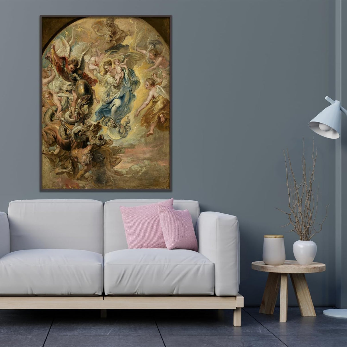 Poster barroco de La Virgen como Mujer del Apocalipsis sin marco