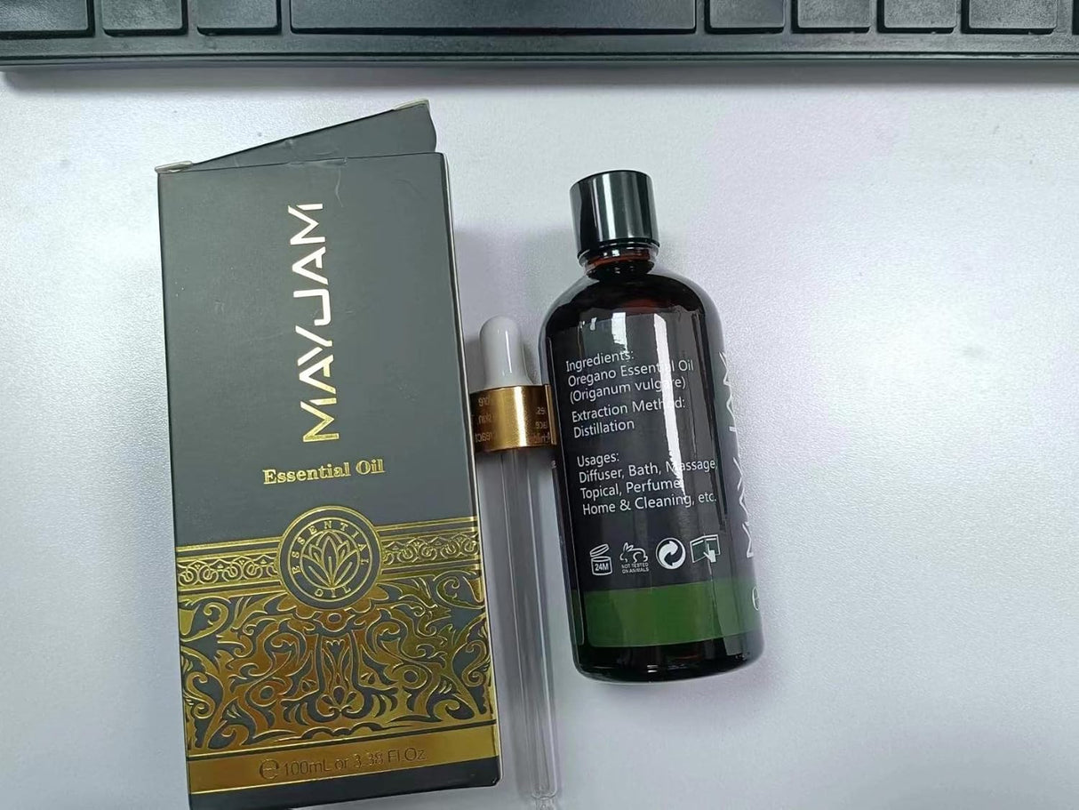 AceiteEsencial de Orégano MAYJAM, 100ml, Difusor, Gotero de Vidrio