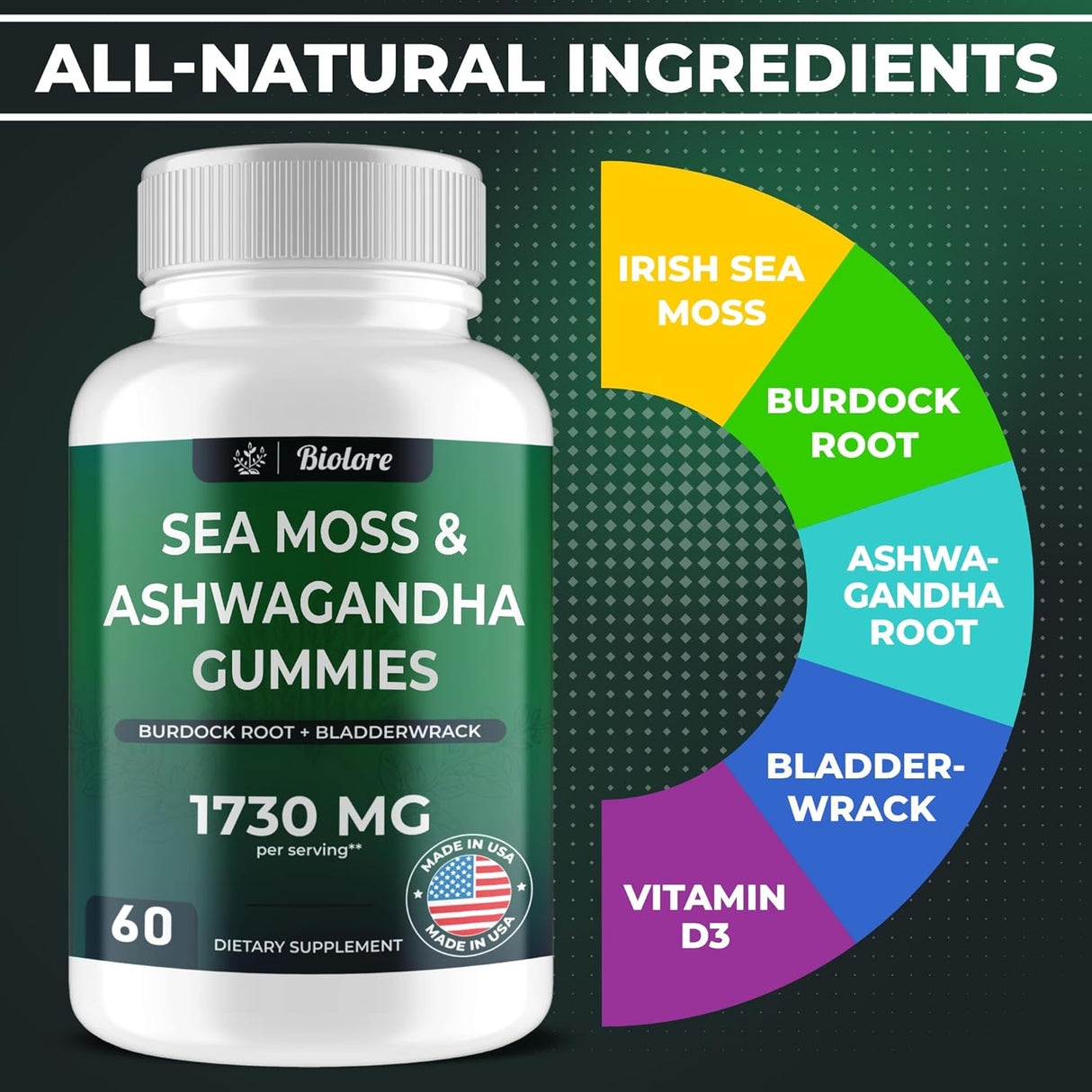 Gomitas de Musgo de Mar con Ashwagandha y Burodaco Vegan