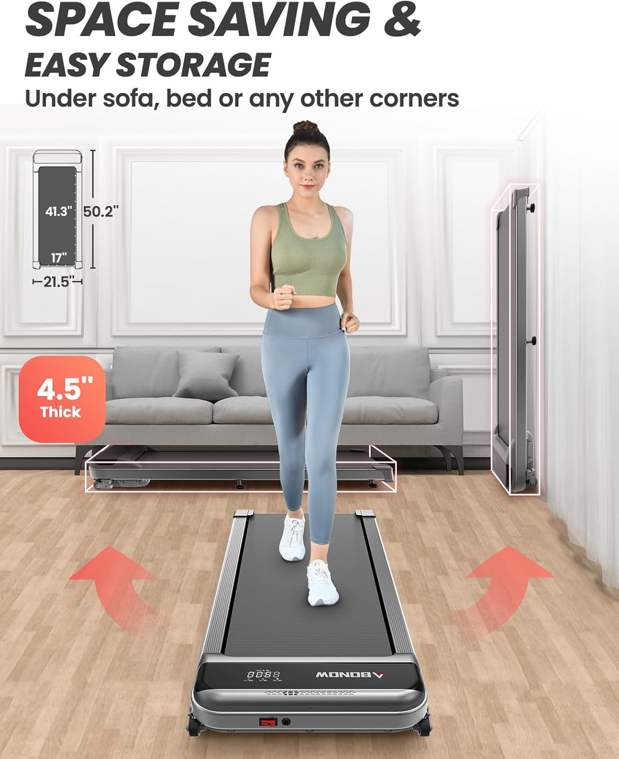 Caminadora Bajo Escritorio, 2.5HP, Control Remoto, 280 Lbs