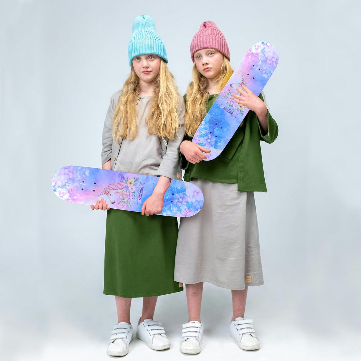 Patinetas completas para principiantes, 31" con diseño de unicornio y calavera