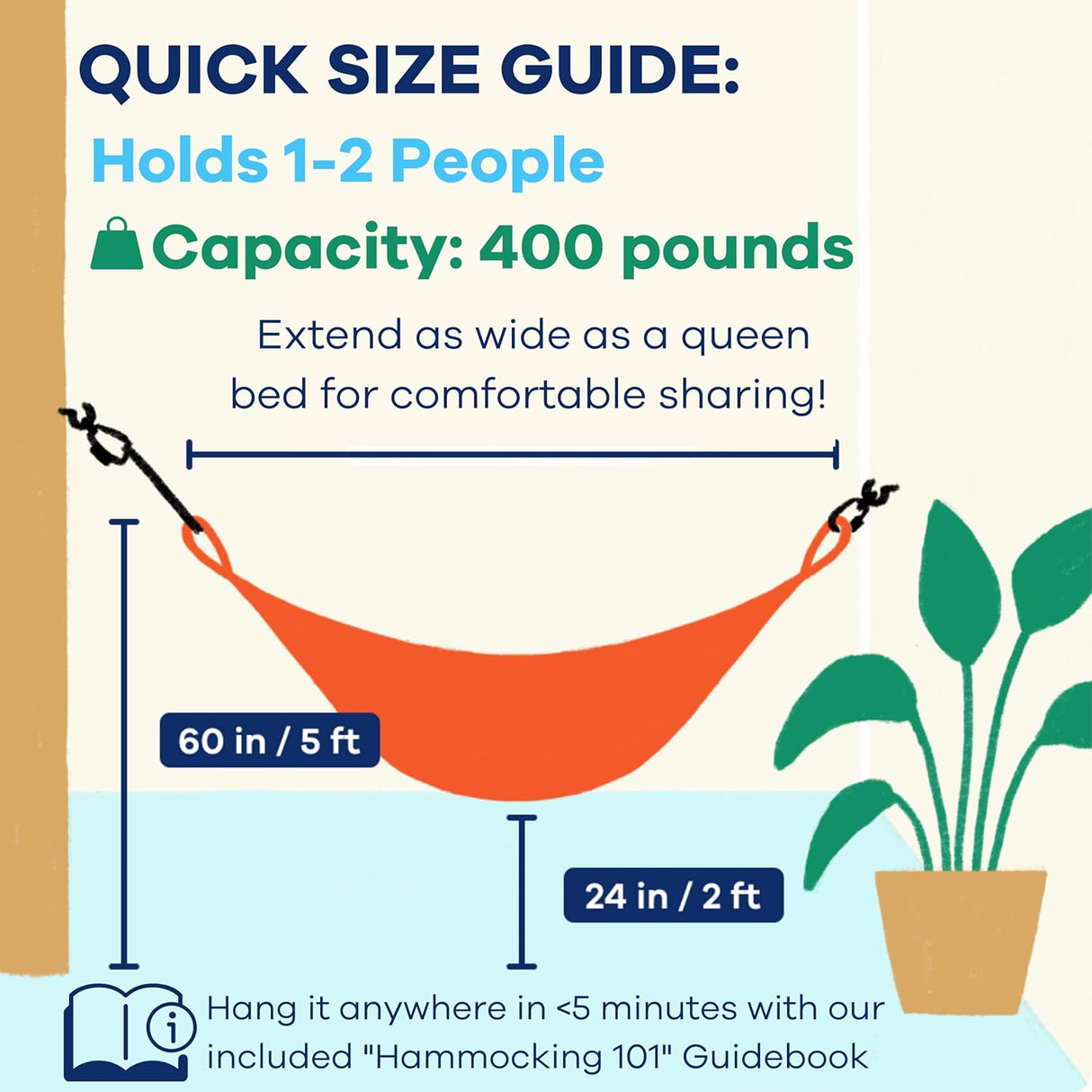 Hamaca Tejida a Mano - Yellow Leaf Hammocks - Doble, Resistente