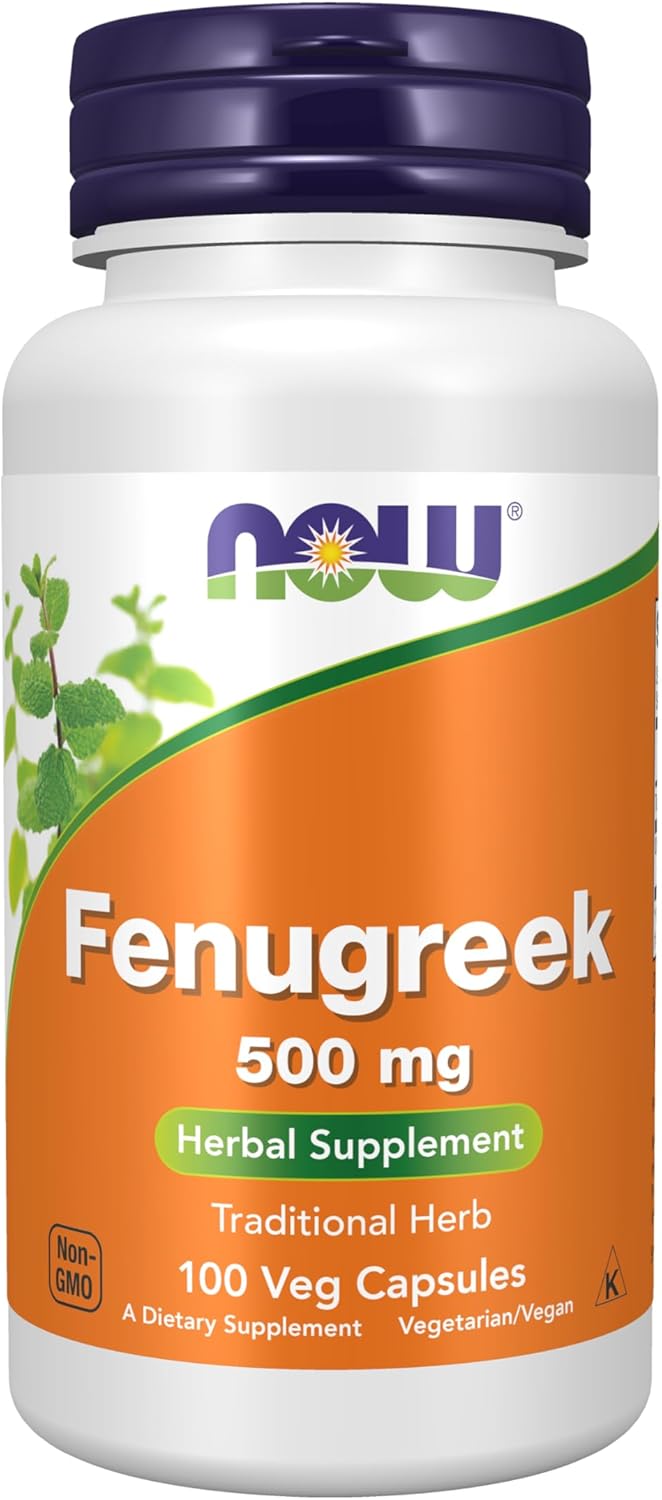 Suplemento de Fenogreco 500 mg NOW, 100 Cápsulas Veganas