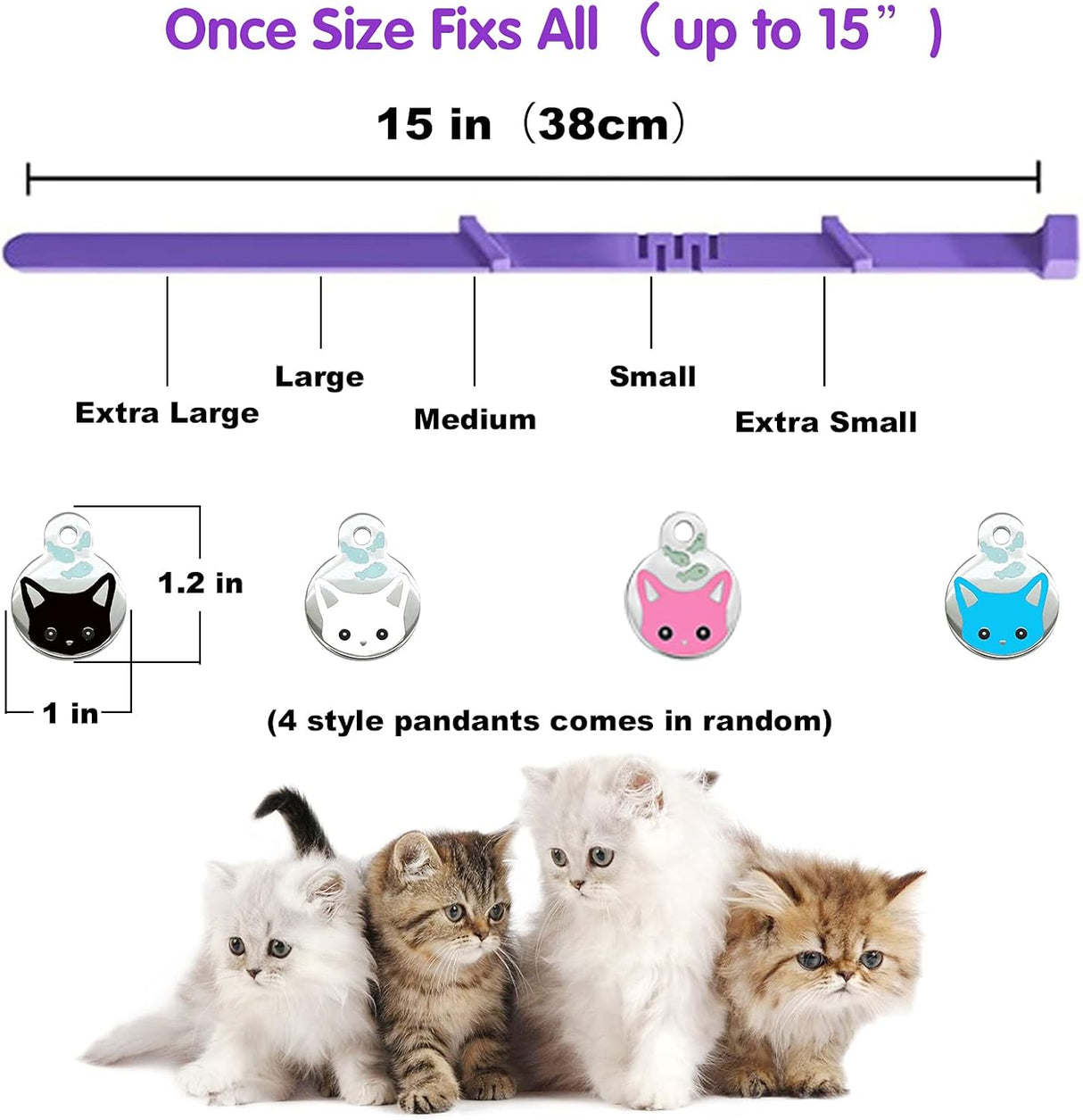 Paquete de 4 collares calmantes para gatos Rinetics