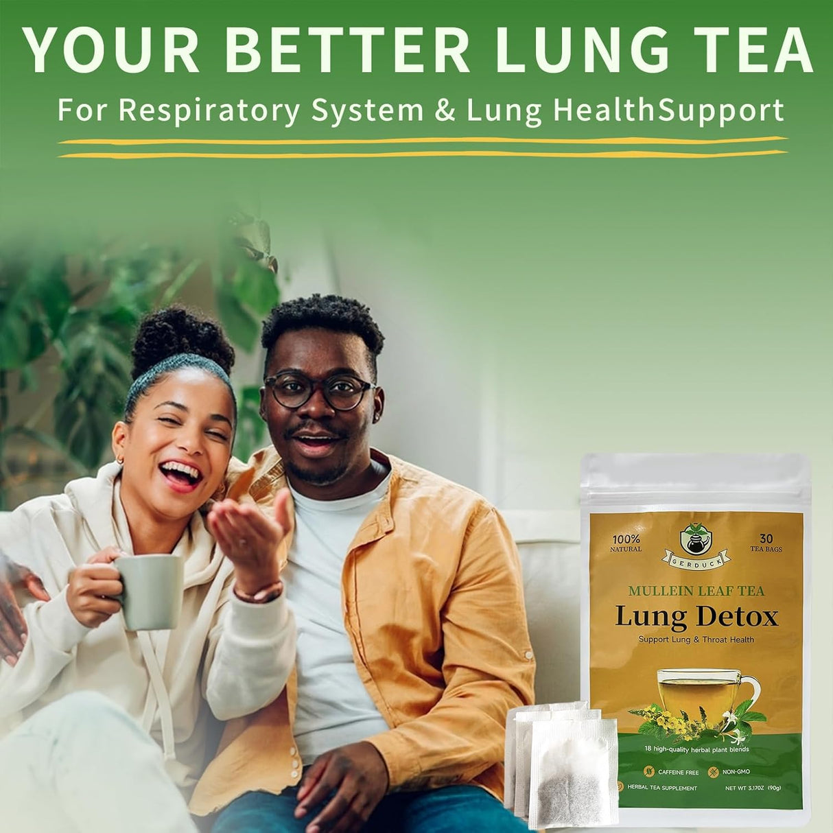 Té Detox de Pulmones Gerduck - 30 Bolsitas, Sin Cafeína