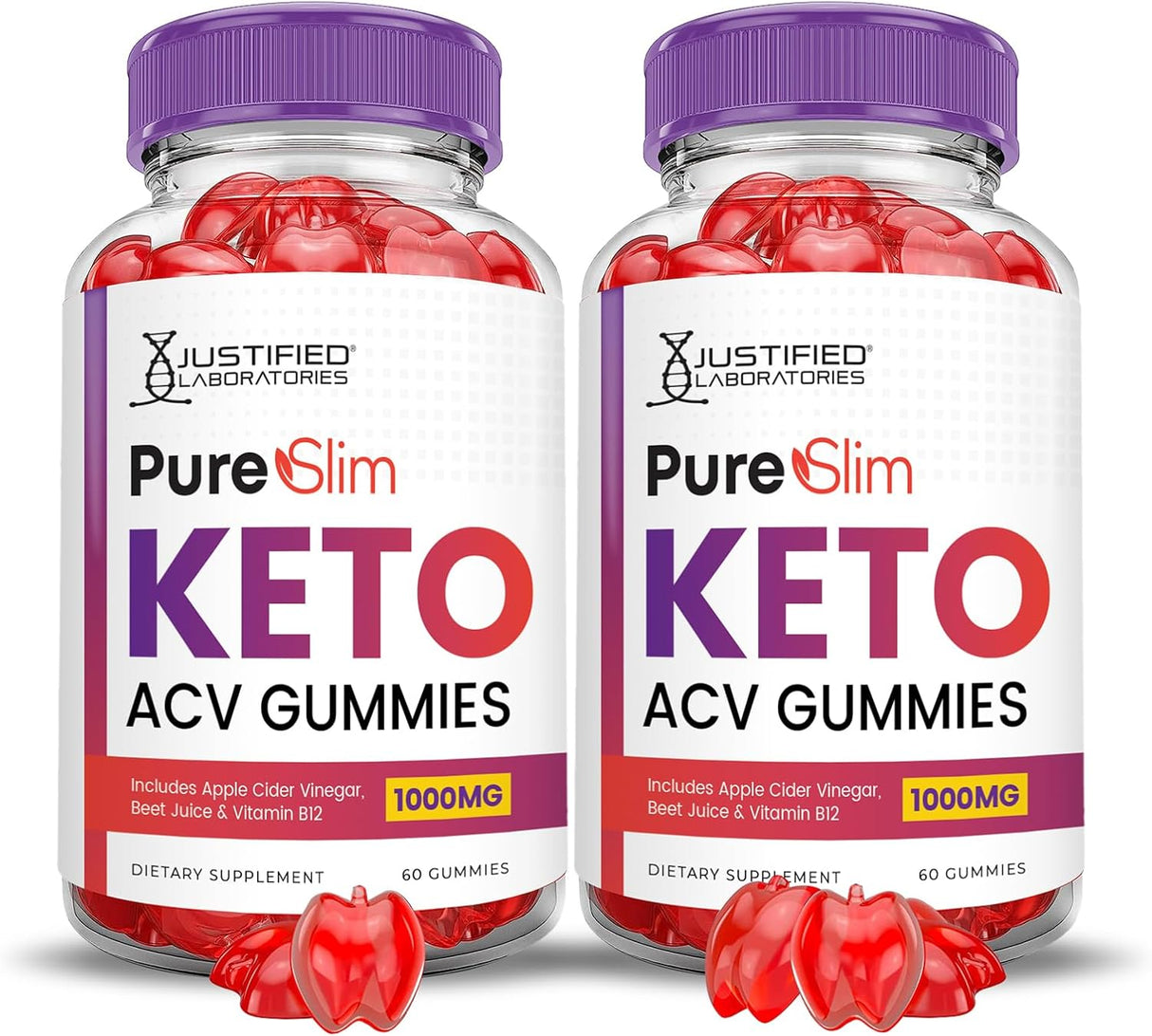 Keto Gummies Vinagre de sidra de manzana Paquete 2 PureSlim