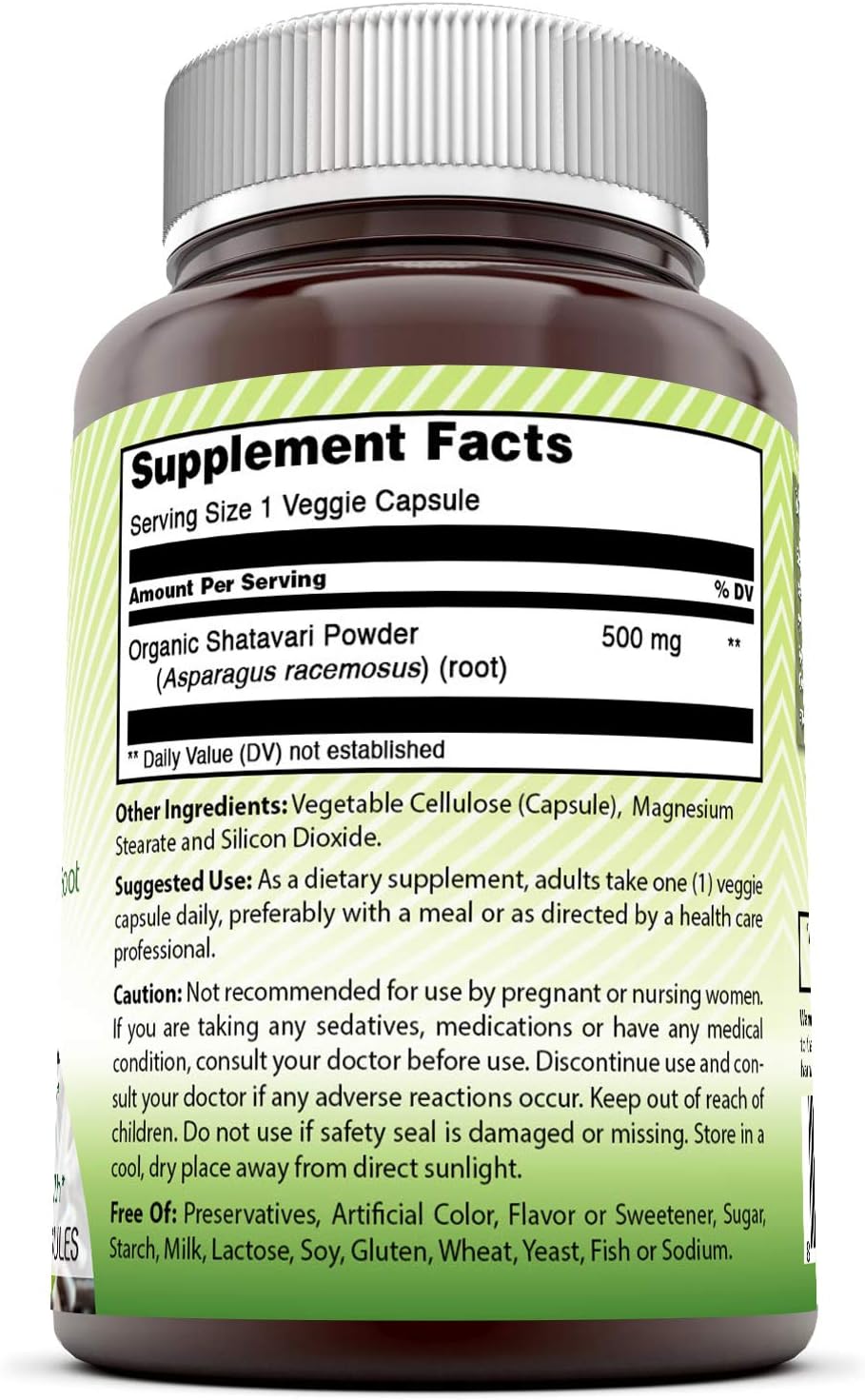 Amazing India Natural Shatavari Cápsulas vegetales de 500 mg