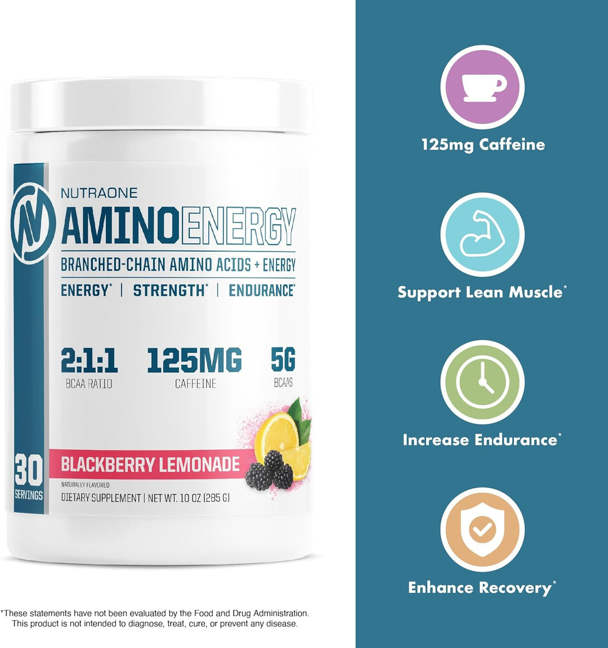 Suplemento Pre-Workout Amino Energy BCAA NutraOne 30 Porciones
