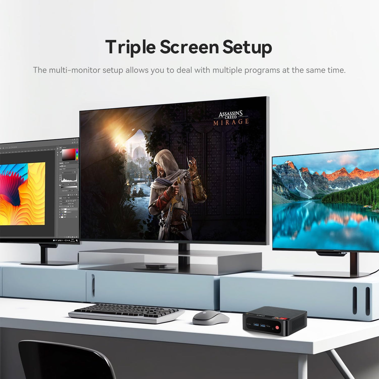 Mini PC AMD Ryzen 7 5700U Triple DisplayWiFi 6/BT5.2/USB3.2