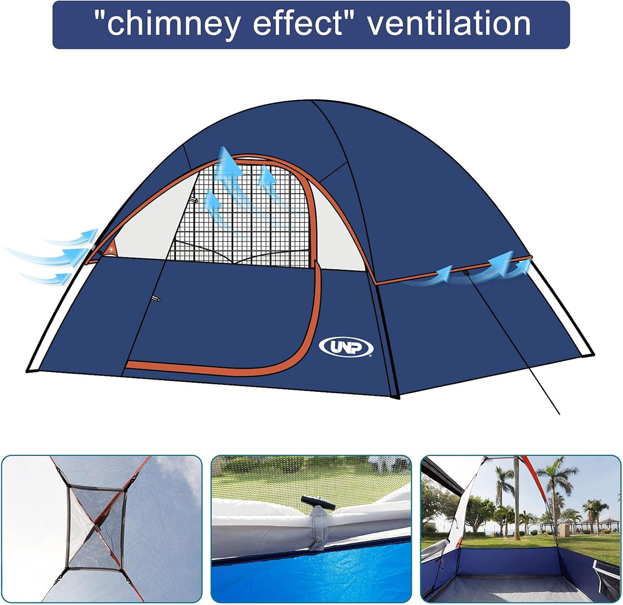 Carpa Camping 2 Personas, Impermeable y Resistente, Modelo X1
