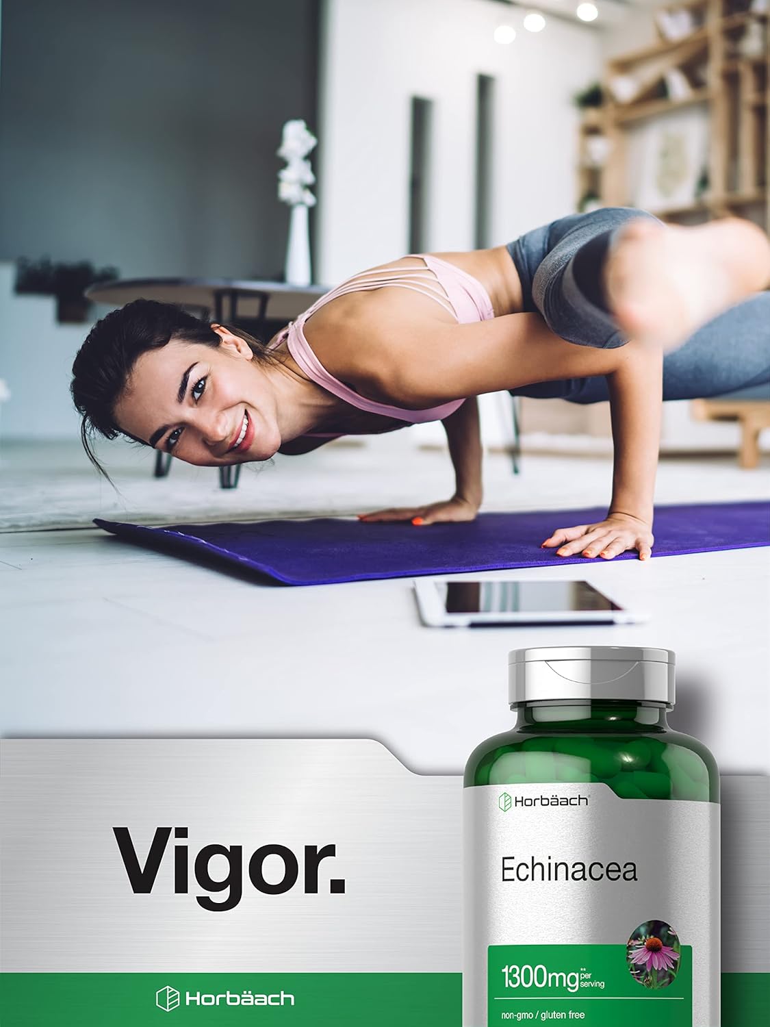 Horbaach Cápsulas de extracto de equinácea 1300 mg 00 und