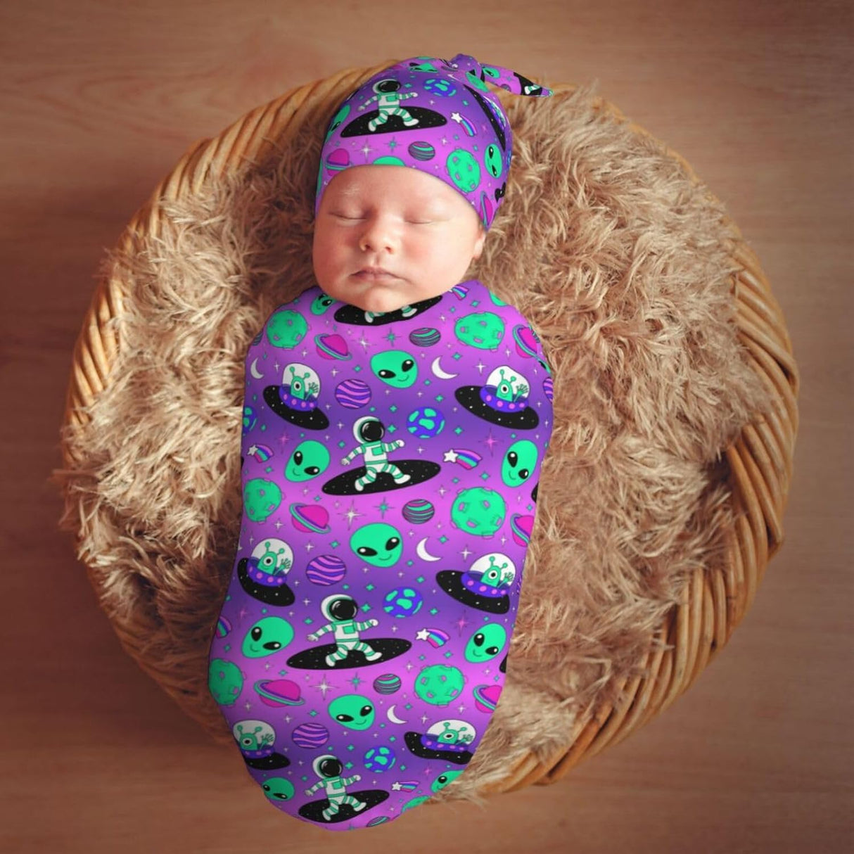 Manta de Envueltas para Bebés Astronautas y Alienígenas, Suave