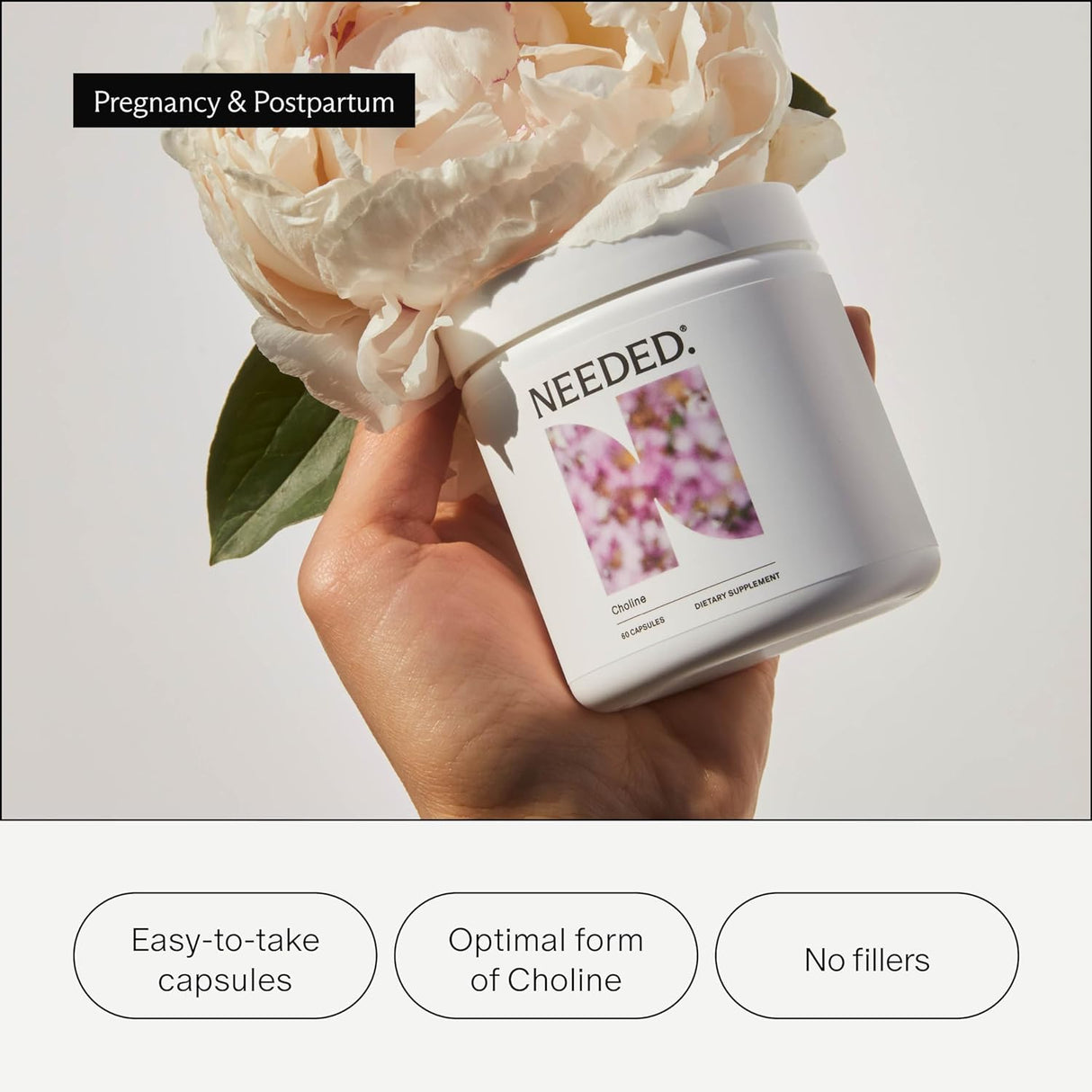 Suplemento Needed. Colina prenatal óptimo de colina prenatal