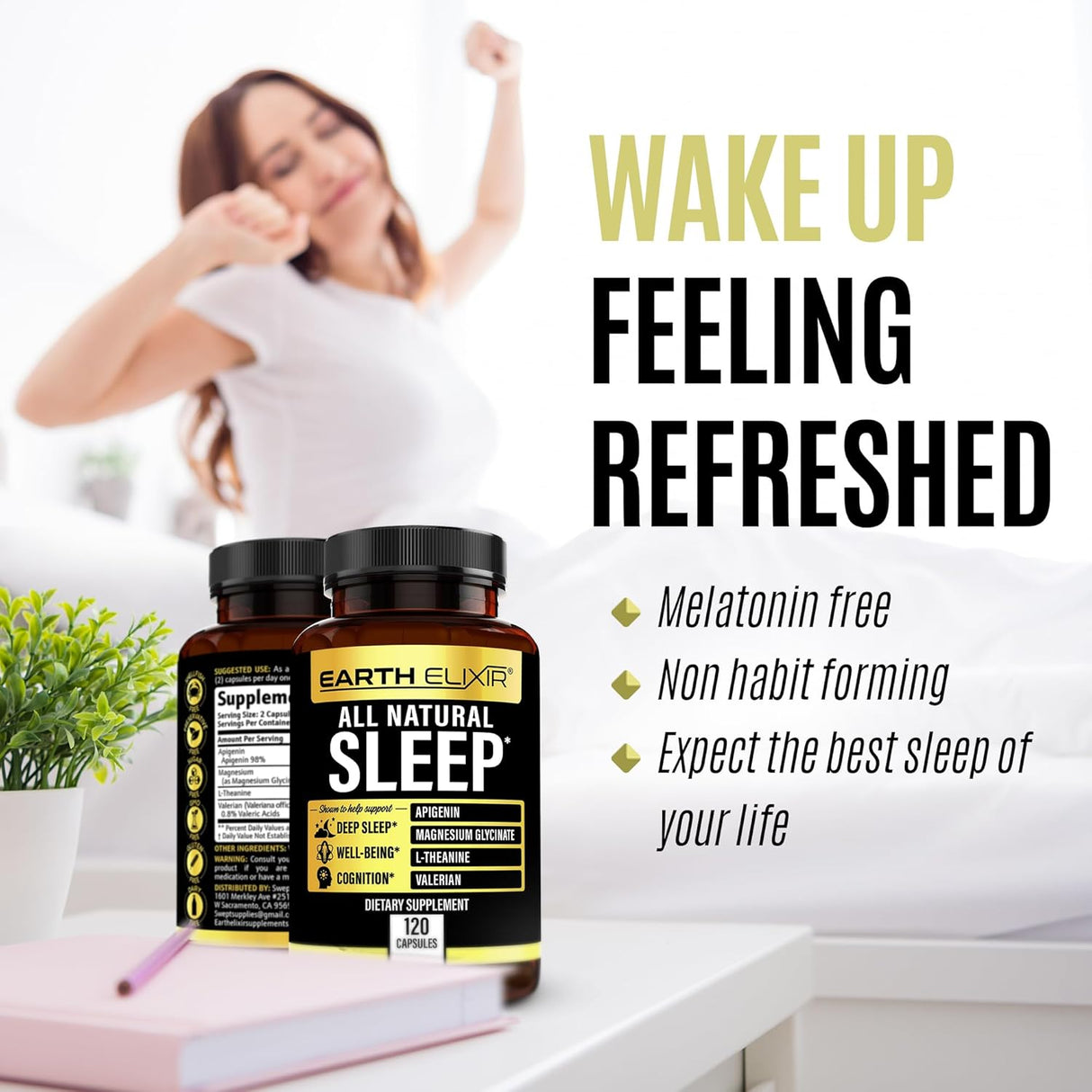 Earth Elixir Ayuda para dormir 4 en 1 120 cápsulas