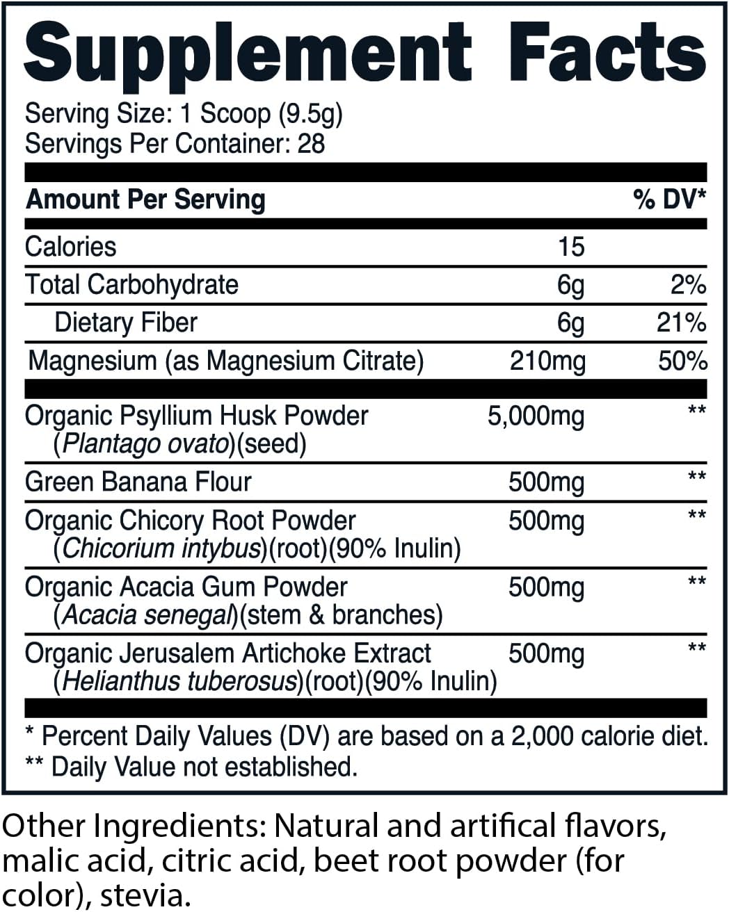 Psyllium Husk y Fibra TransformHQ - Salud Digestiva, 28 Porciones