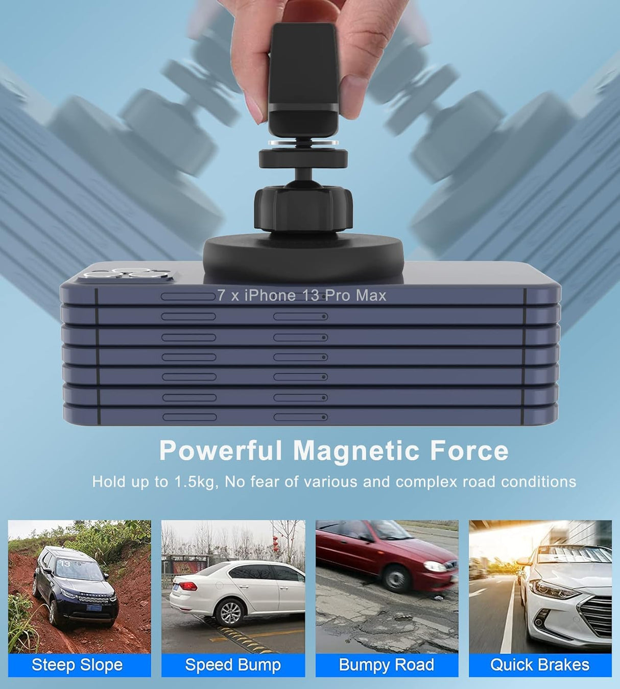 Soporte magnético inalámbrico para cargador de celular