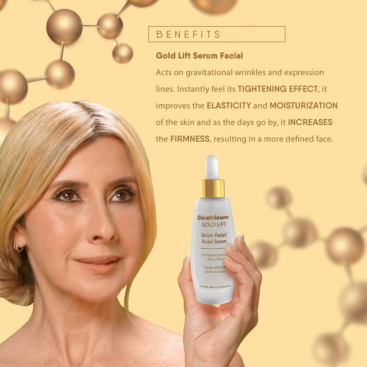 Suero facial con efecto lifting para cara, cuello y pecho