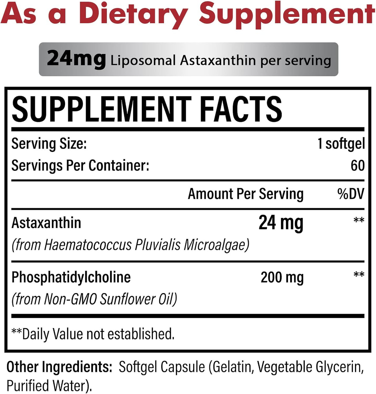 Suplementos Alimenticios de astaxantina liposomal