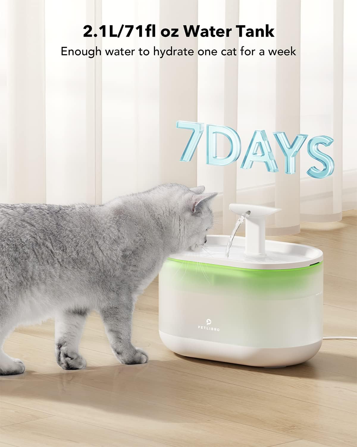 Fuente de agua sin BPA de 2,1 L para gatos PL-WF002 PETLIBRO