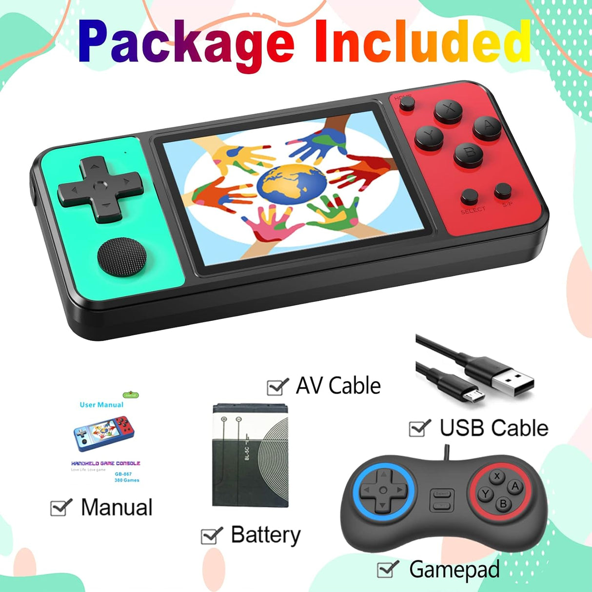 Consola de juegos de mano para niños y adultos GB-867 Beico