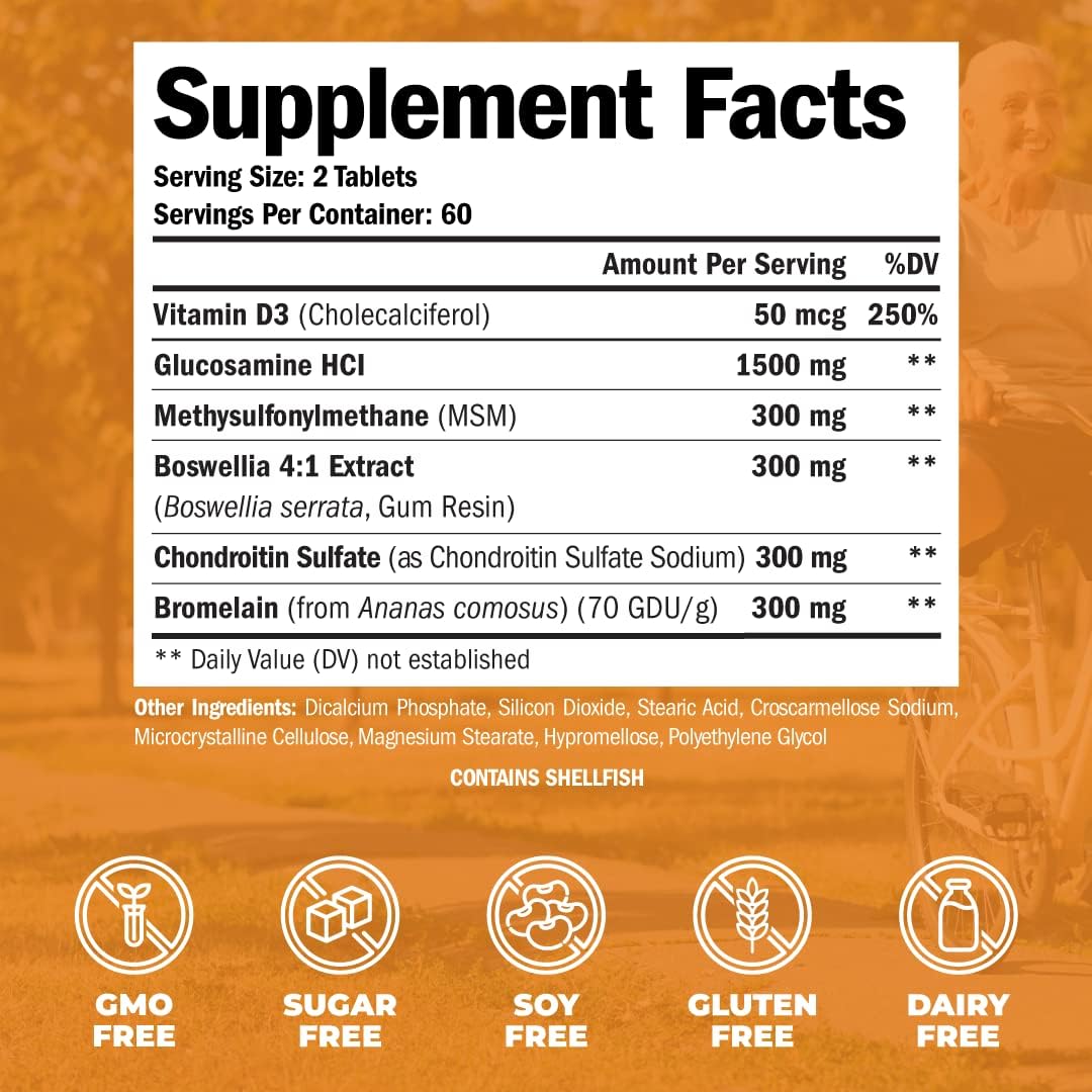 Suplemento para Articulaciones y Salud Ósea, 120 Tabletas