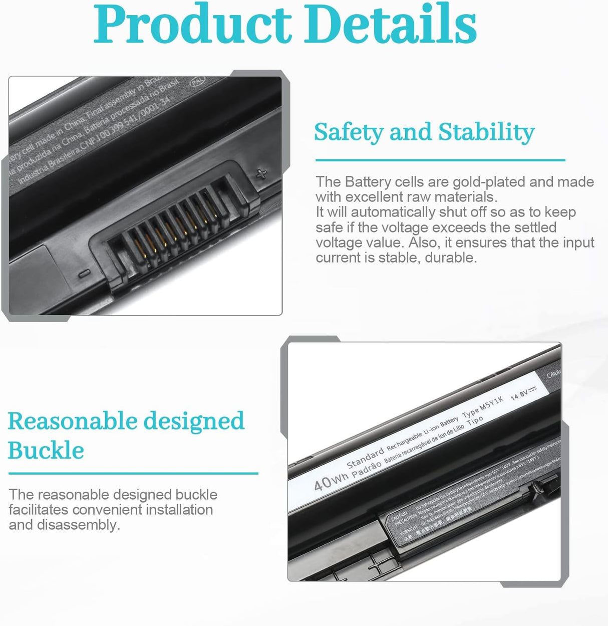 Batería para laptop M5Y1K para Dell Inspiron 15 5000 555