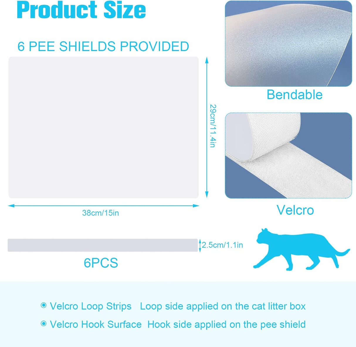 Escudos de orina alto transparente para arenero Sadoia