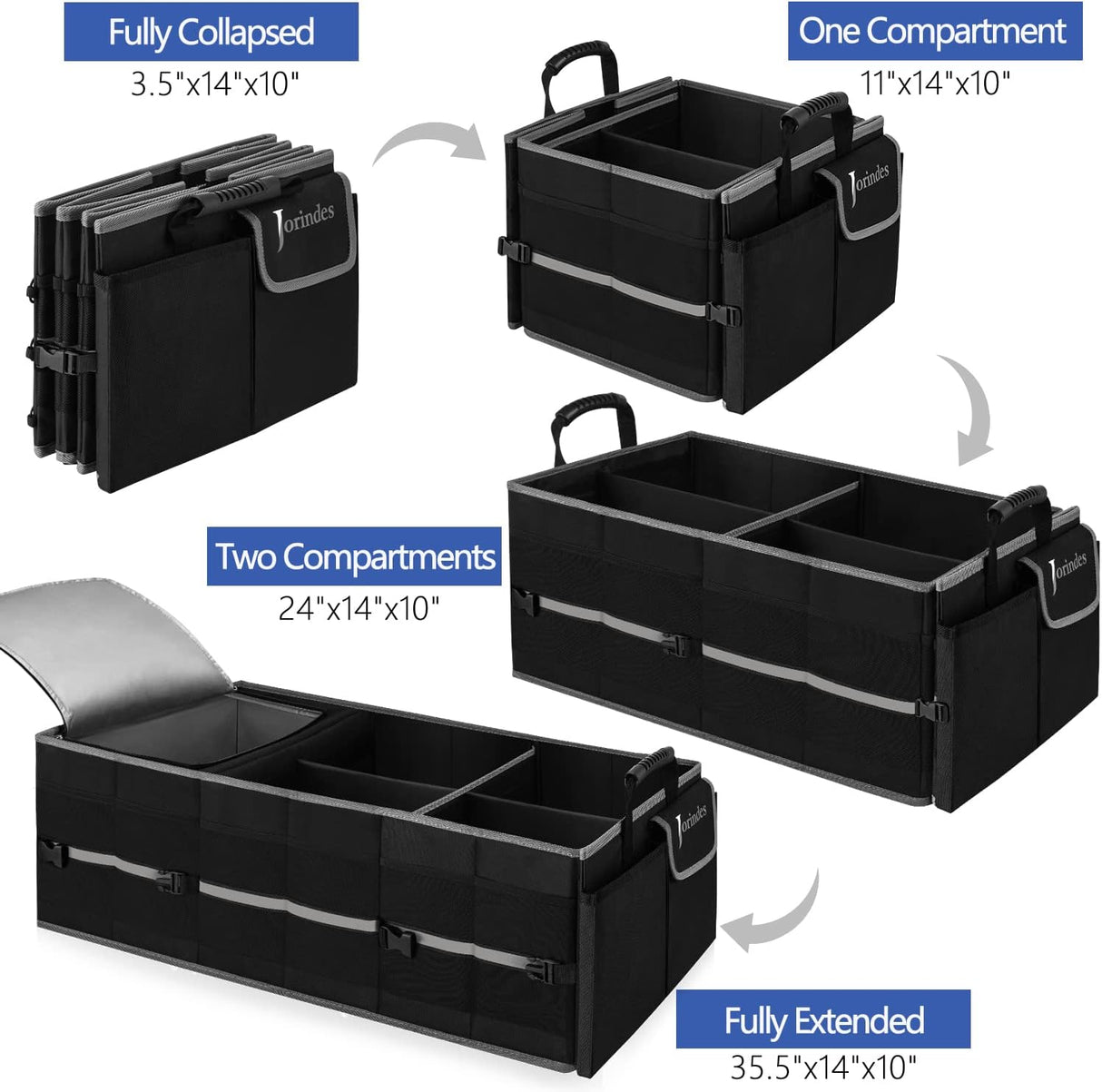 Organizador de Maletero con Cooler, 3 Compartimentos, Plegable
