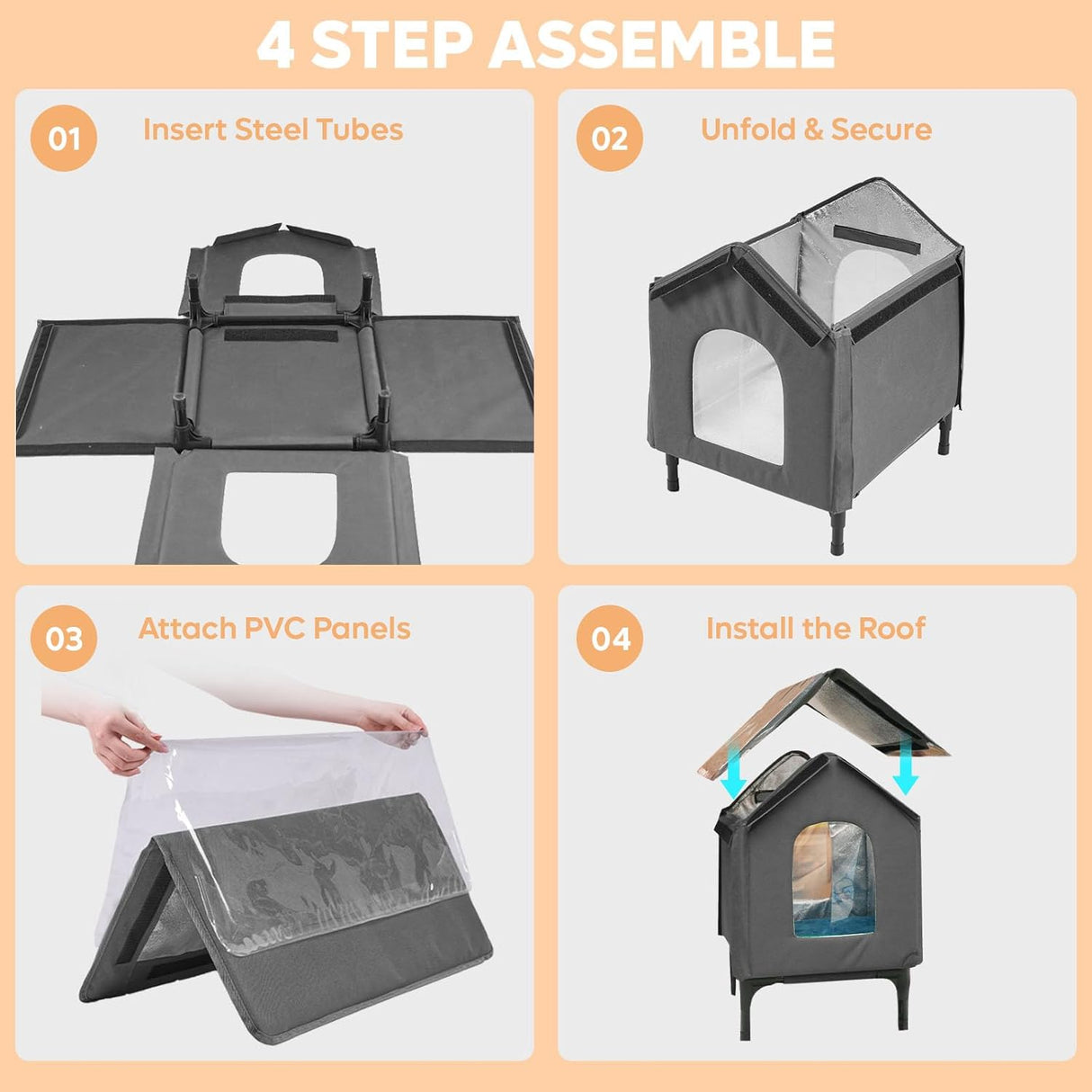 Casa Calentada para Gatos Bestier con Aislamiento y Timer