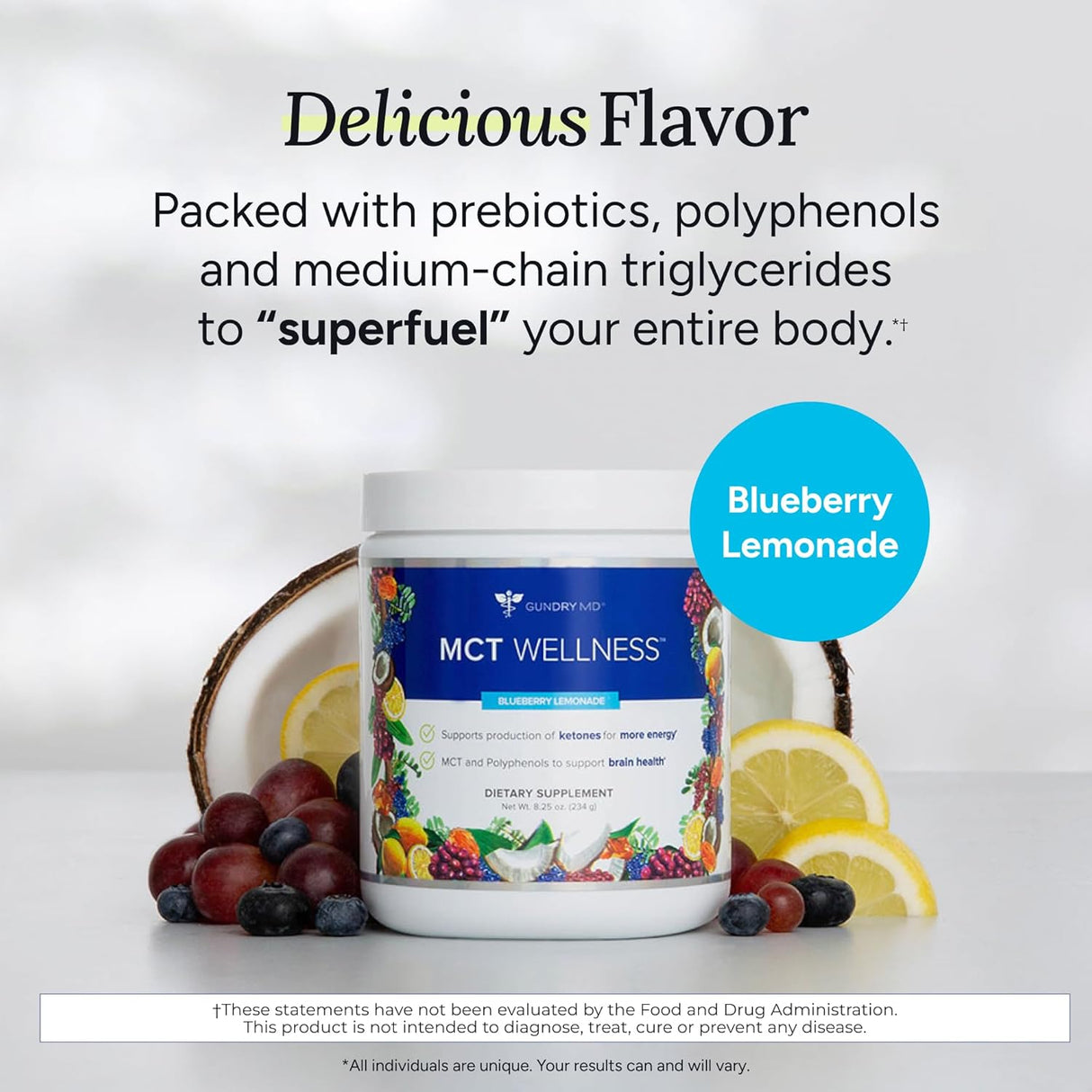 Gundry MD Polvo MCT Wellness, Energía y Salud Cerebral