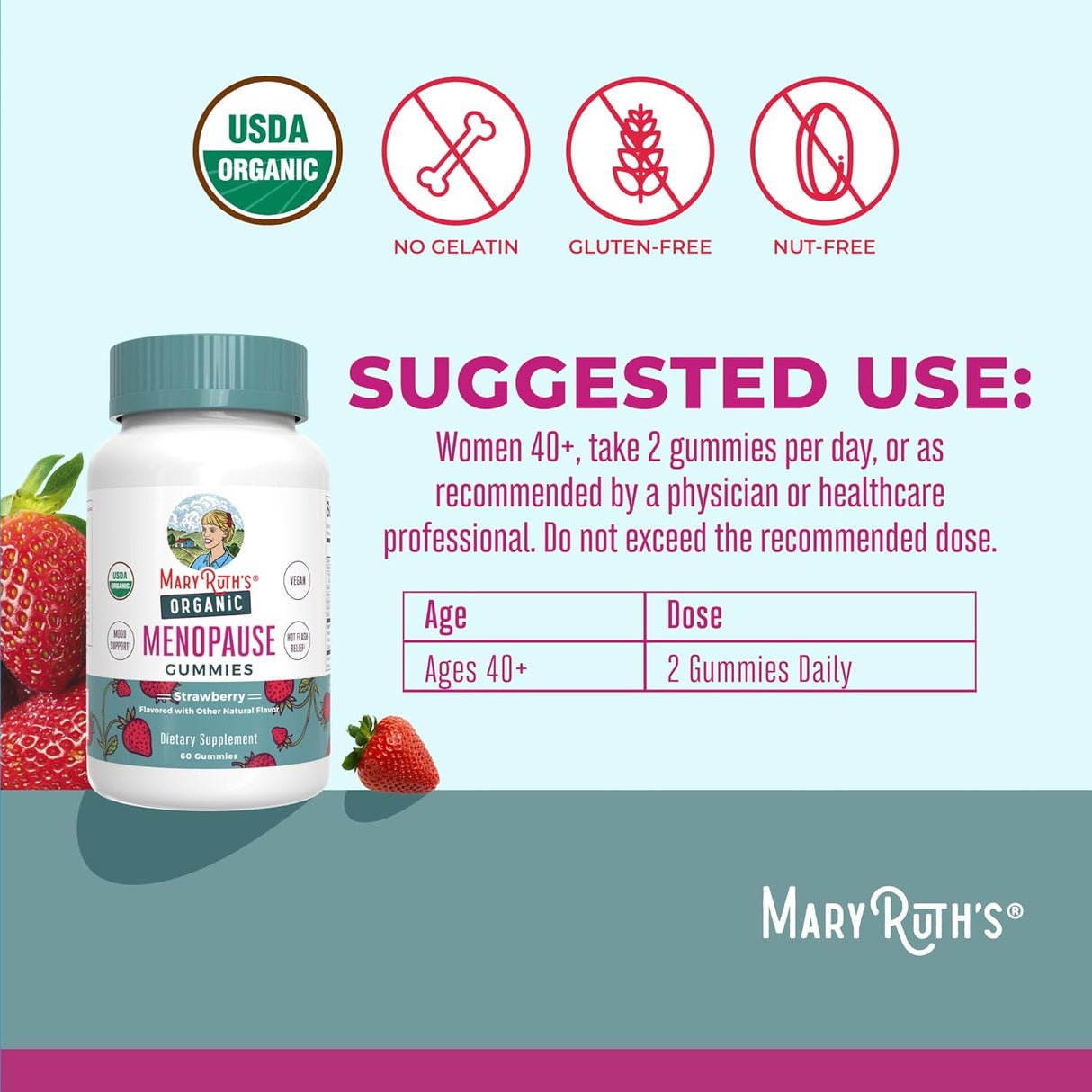 Gomas para la Menopausia Orgánicas MaryRuth's, 30 porciones