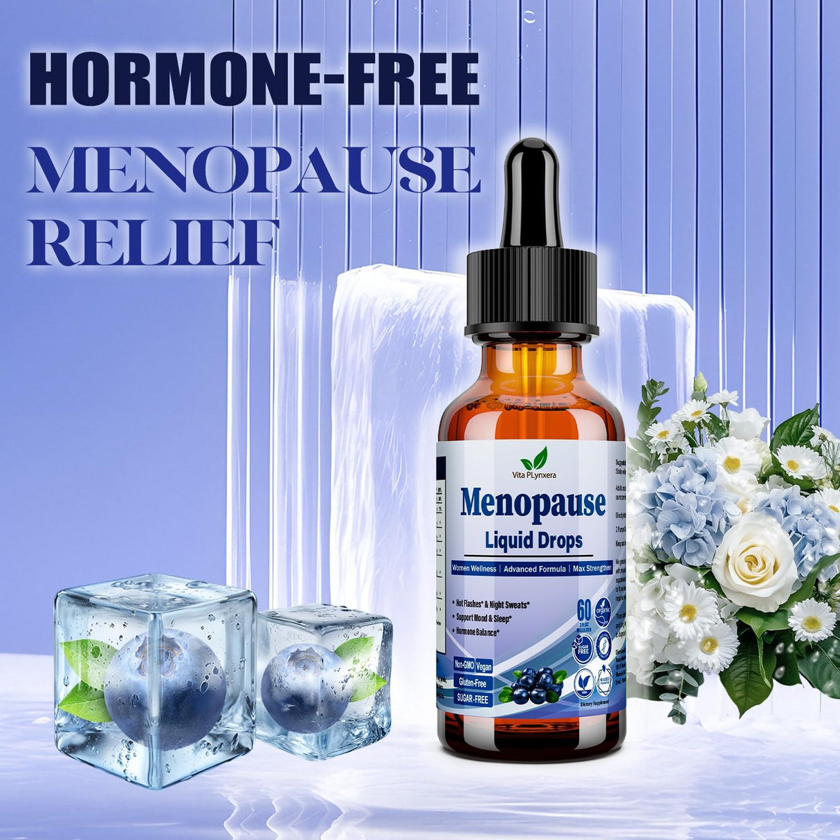 Suplemento líquido para menopausia, 8 en 1, con Black Cohosh