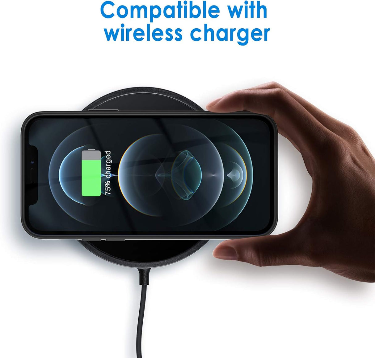 JETech Funda para iPhone 12/12 Pro de 6.1 pulgadas, a prueba de golpes, parte trasera transparente antiarañazos, color negro