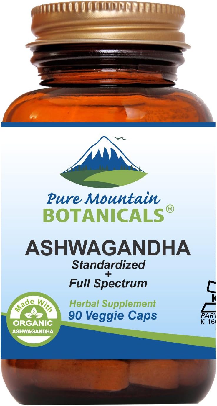 Cápsulas de Ashwagandha - Pure Mountain - 90 Veganas 475mg