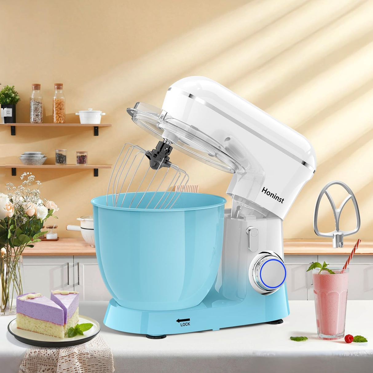 Batidora de Pie, 6.5QT, 10 Velocidades, 660W, Modelo 3 en 1