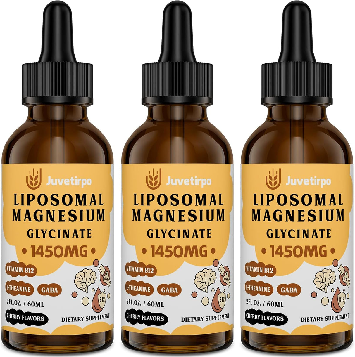 Suplemento Gotas líquidas de glicinato de magnesio 2.04 oz