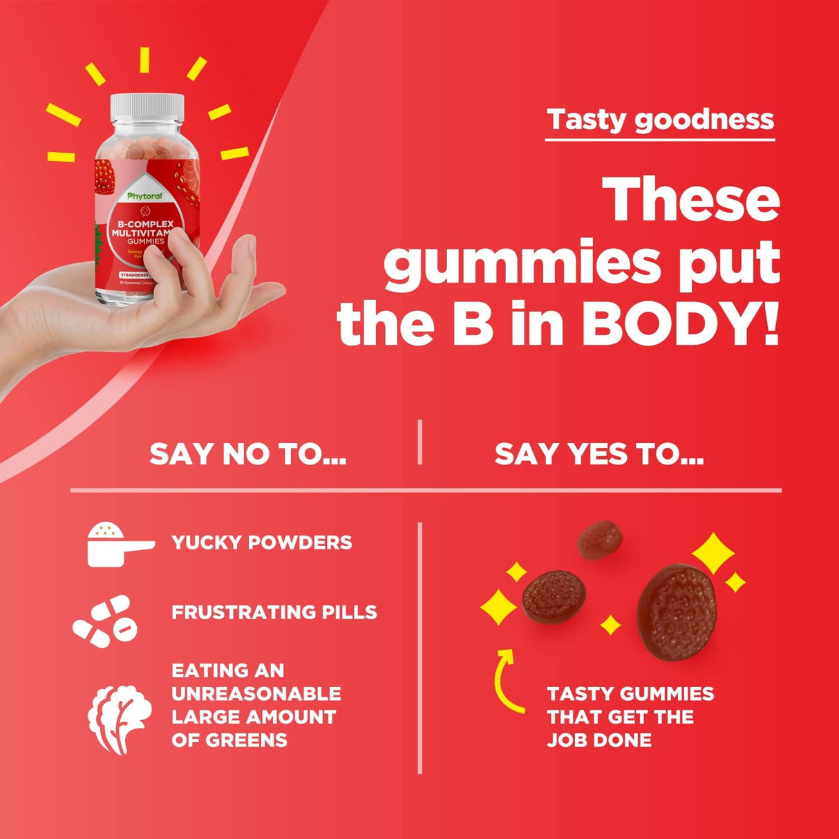 Gomitas de Complejo B para Adultos y Niños, 60 unidades