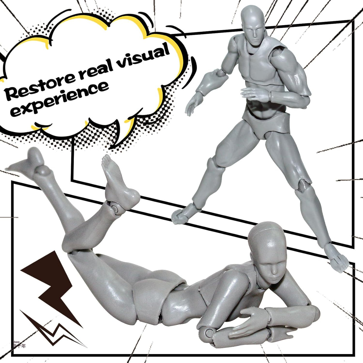 Maniquí de Dibujo AXITWXIT, Figura para Artistas, Set Masculino+Femenino