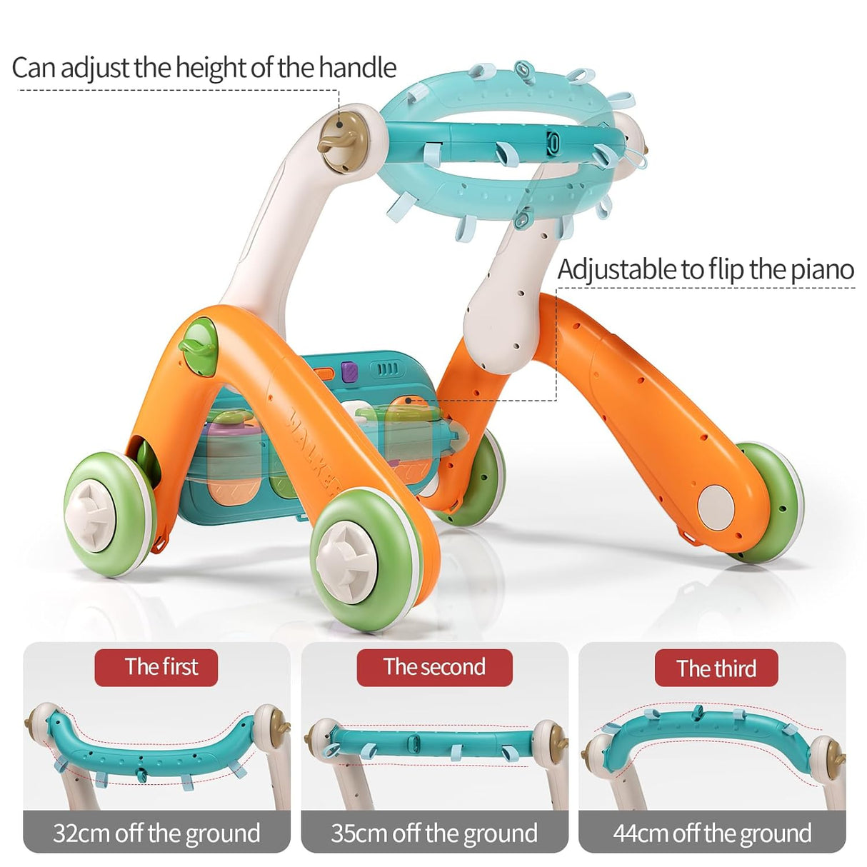 Gimnasio 2 en 1 con Andador, Panel Musical Removible, Modelo 2023
