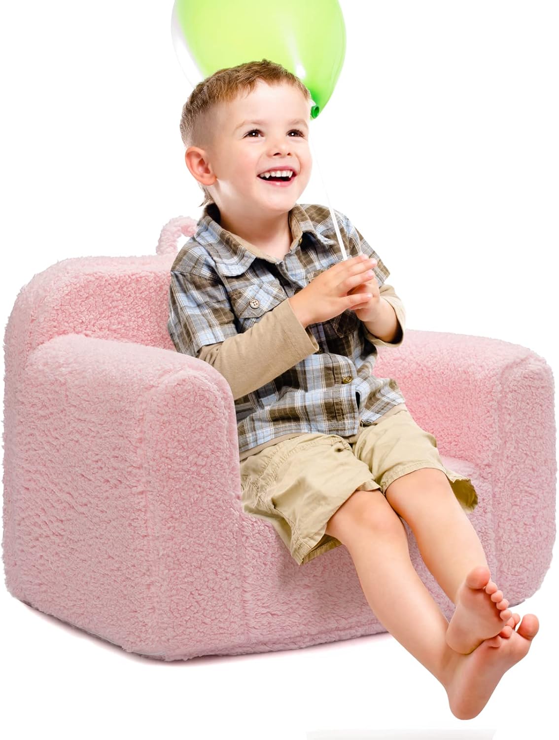 ofá de lectura Sherpa individual, color rosa. ALIMORDEN