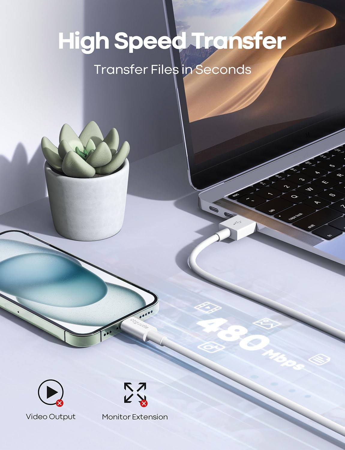 Cable CarPlay etguuds 3ft USB C para iPhone 16/15 - 2 Pack