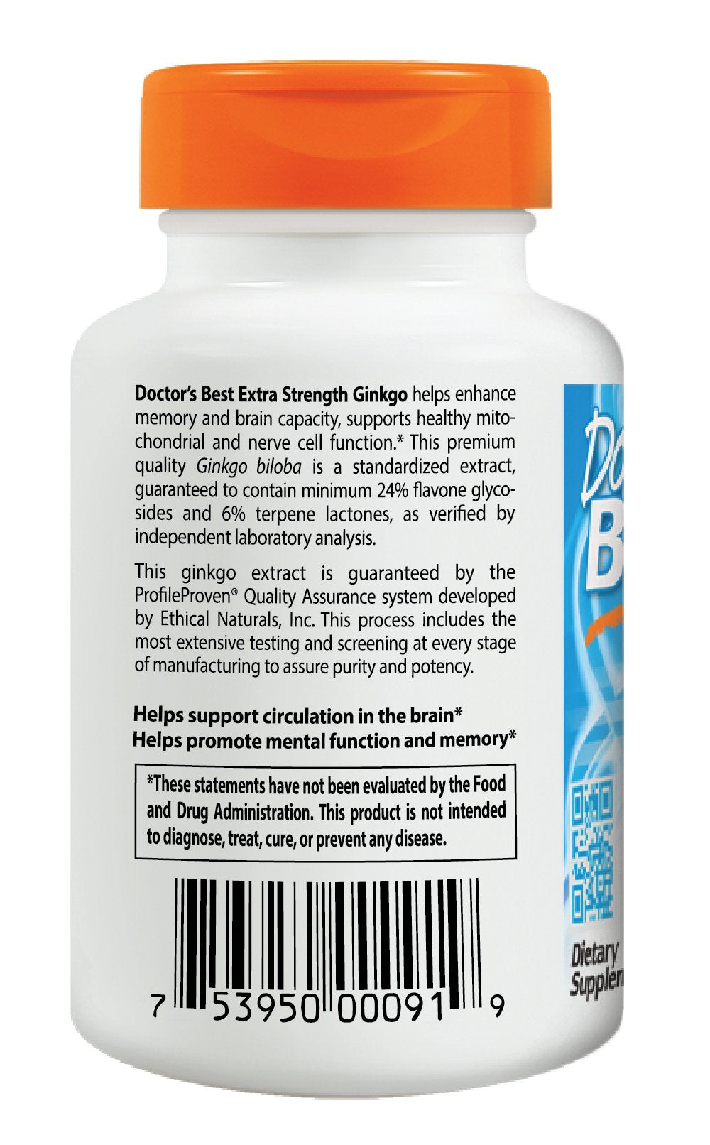Doctor's Best Extra Strength Ginkgo, sin OGM, sin gluten