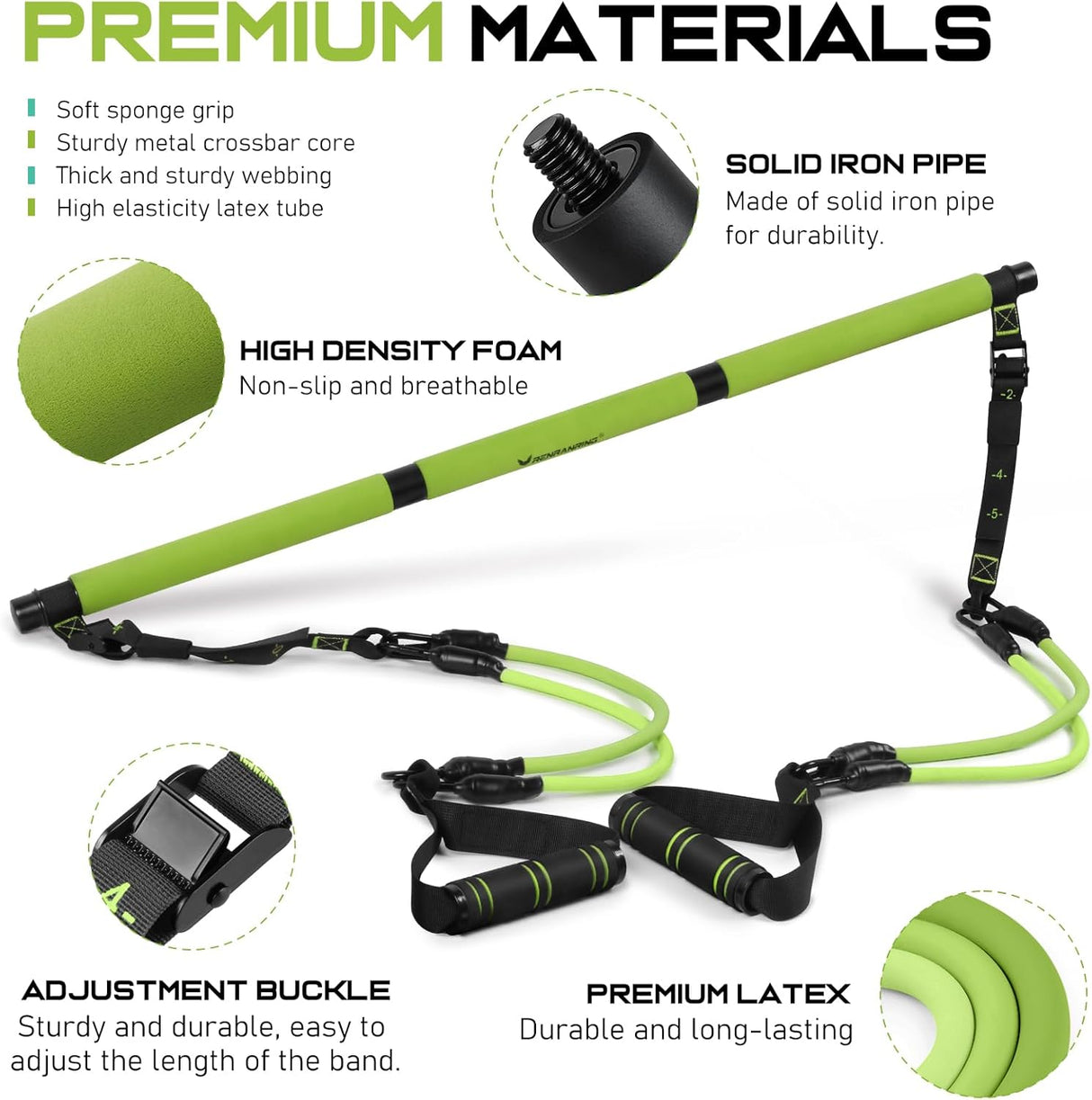 Kit de barra de pilates, multifuncional, bandas de resistencia